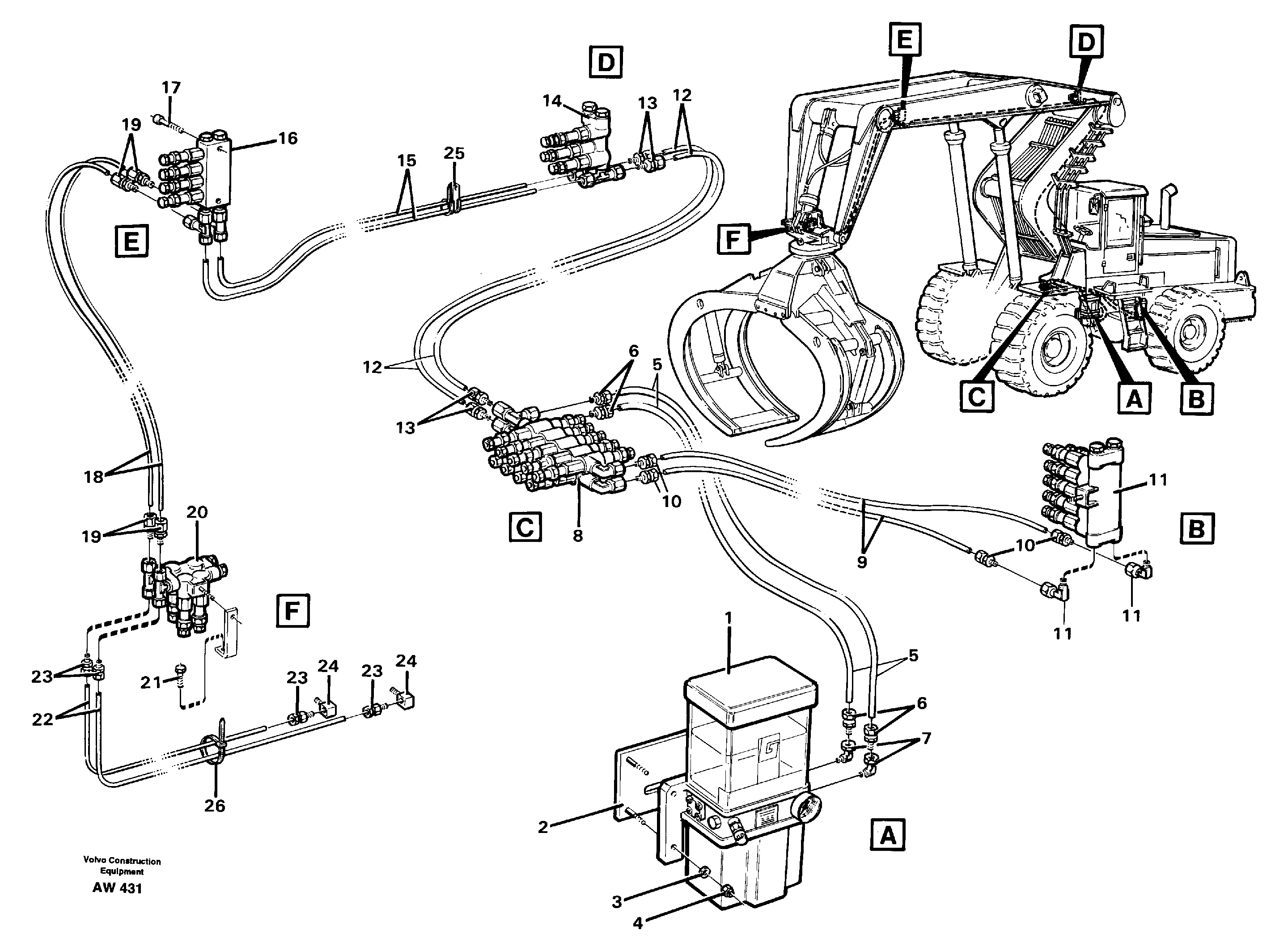 Central lubrication, high lift version.  33808 — volvo parts diagram