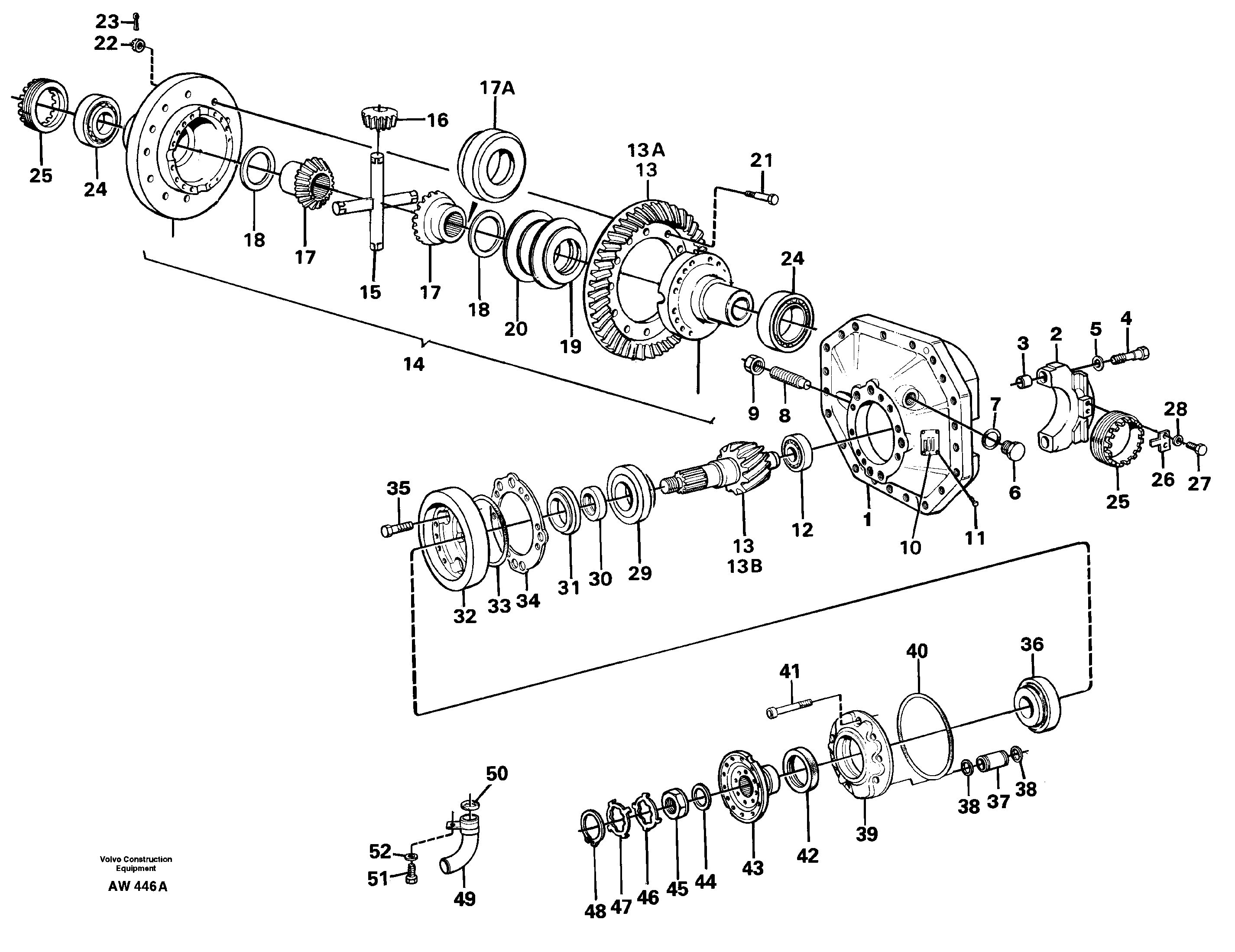 Final drive, front  23855.   AWB 40 — volvo parts diagram