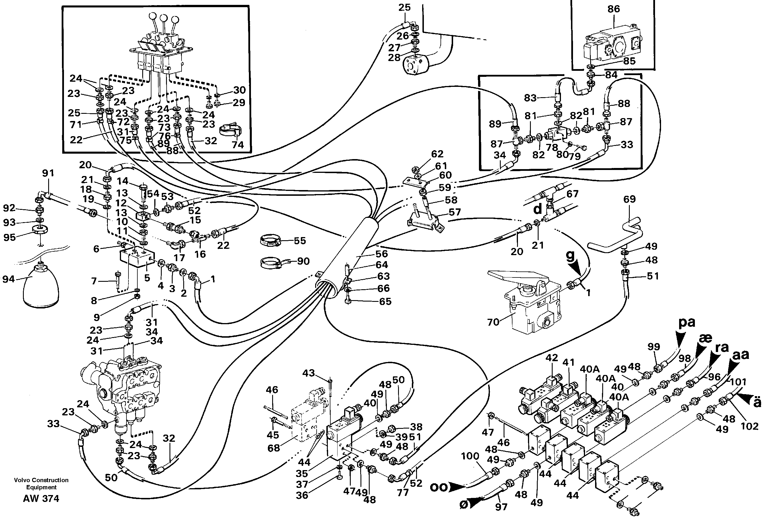 Servo hydraulics.  , SER NO - 61000 USA, 33809 SER NO - 2869 — volvo parts diagram