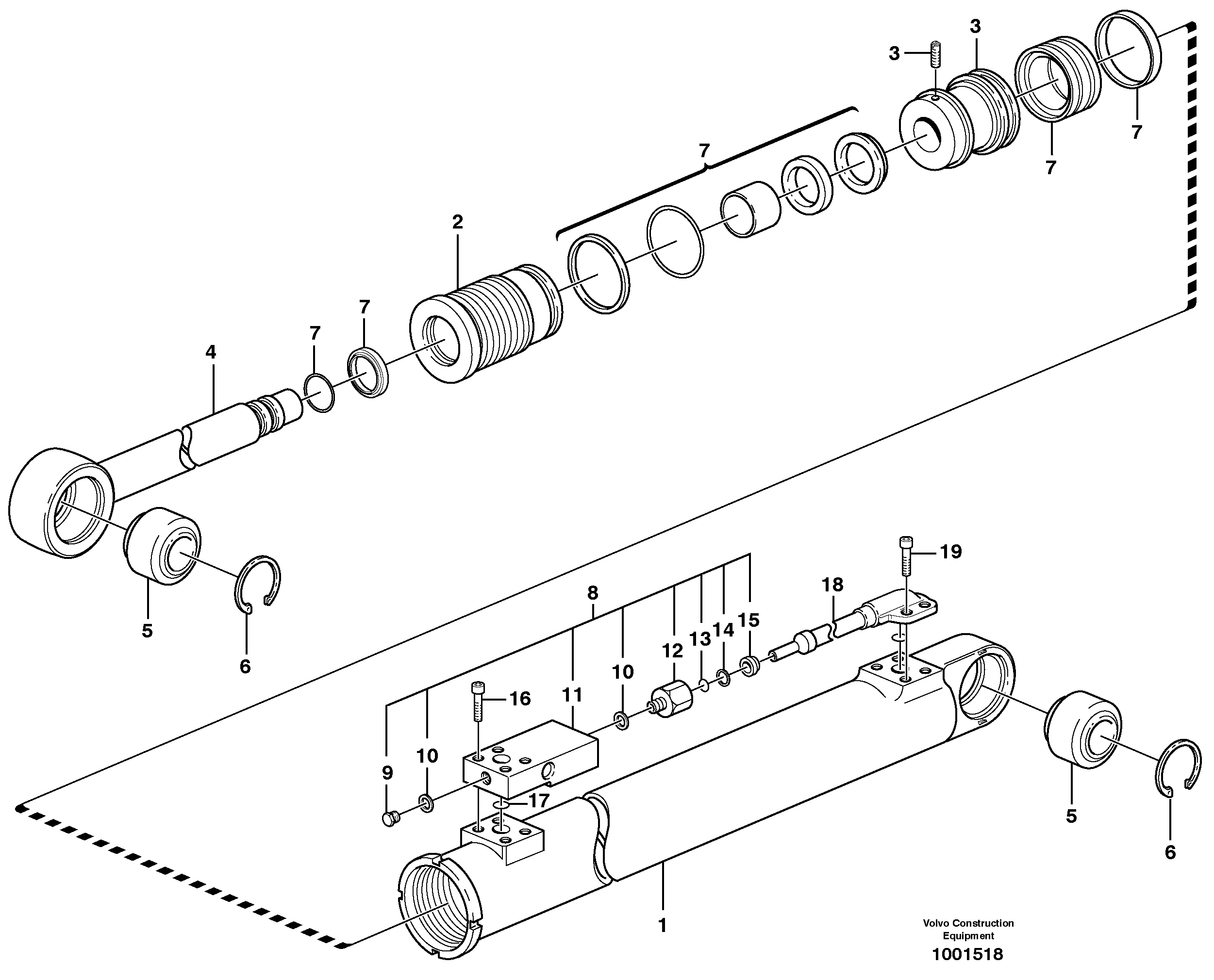 Hydraulic cylinder with clutch body.  93948 — volvo parts diagram