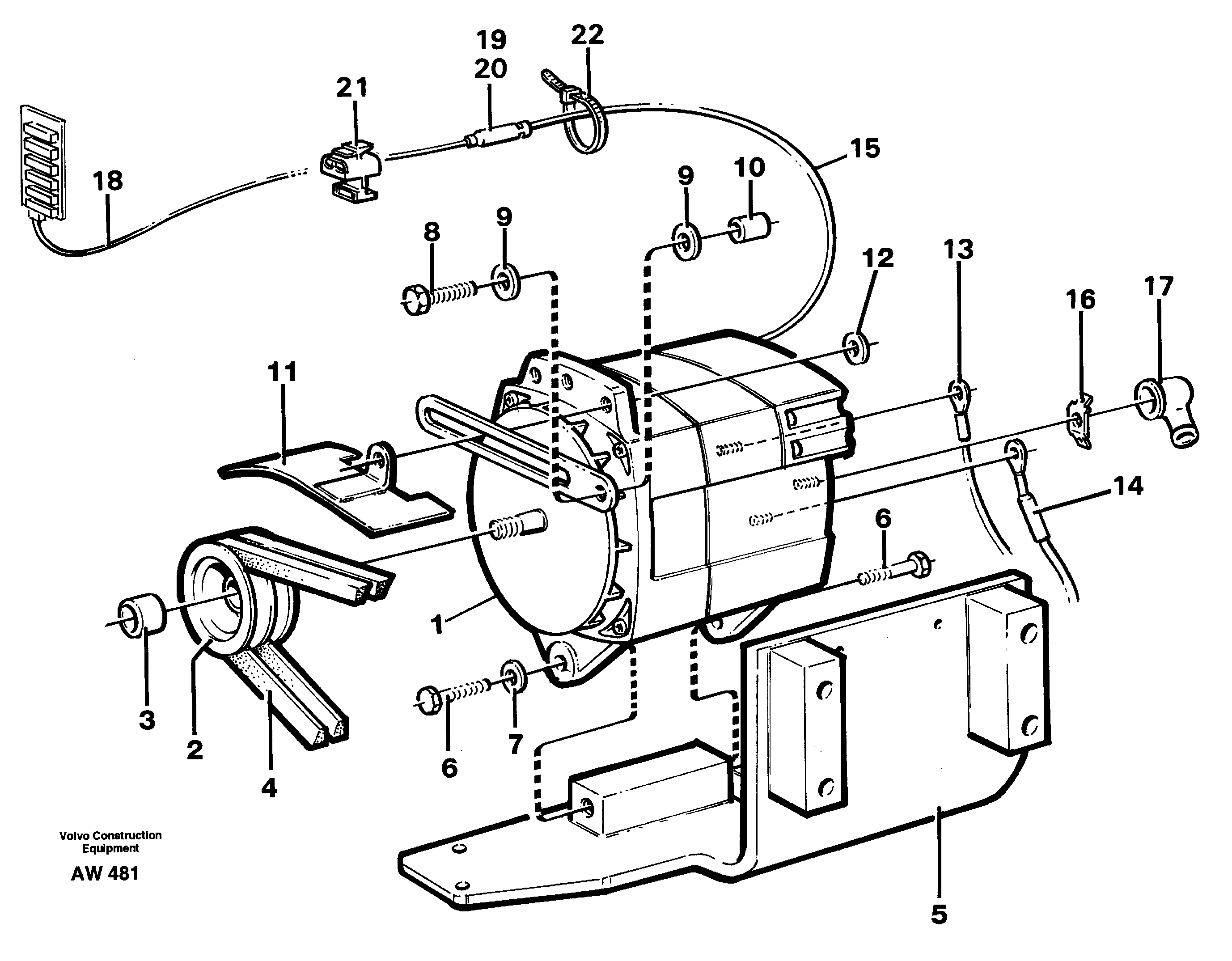 Alternator with fitting parts, 100A.  94719 — volvo parts diagram