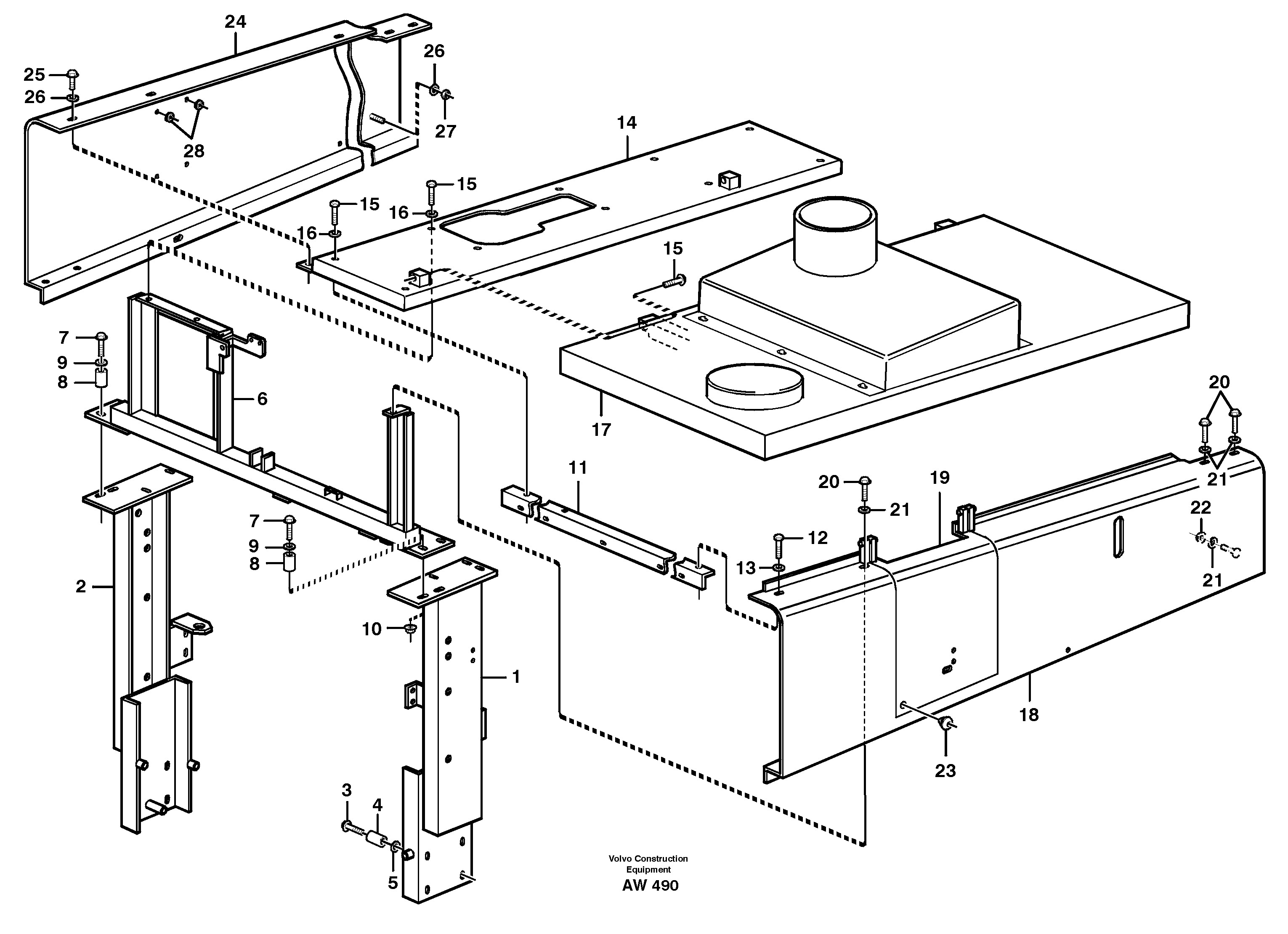 Engine hood. — volvo parts diagram