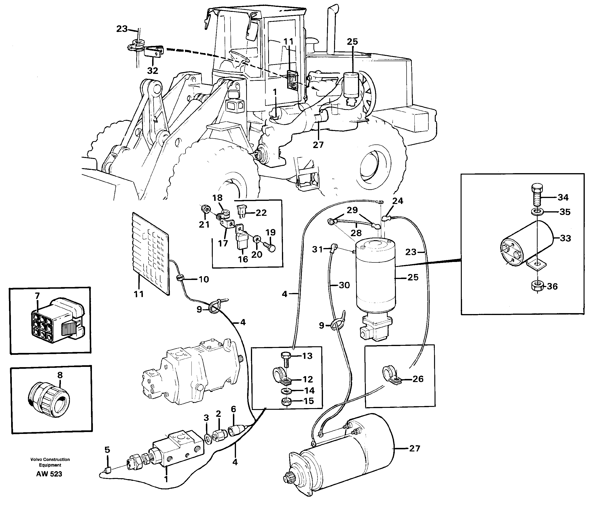 Cable harness, secondary steering system.  93500 — volvo parts diagram