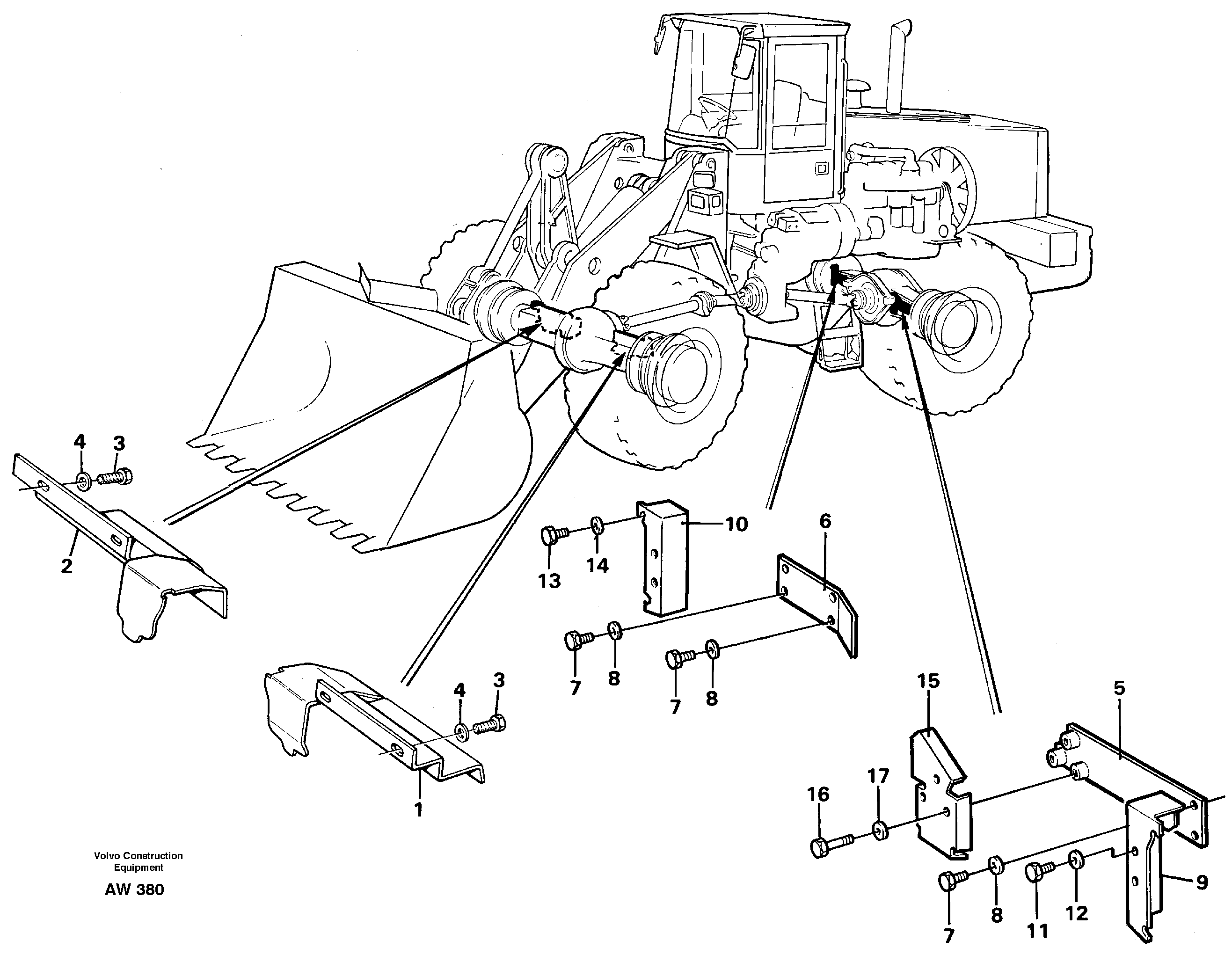 Protection, brake pipes.  33809 — volvo parts diagram