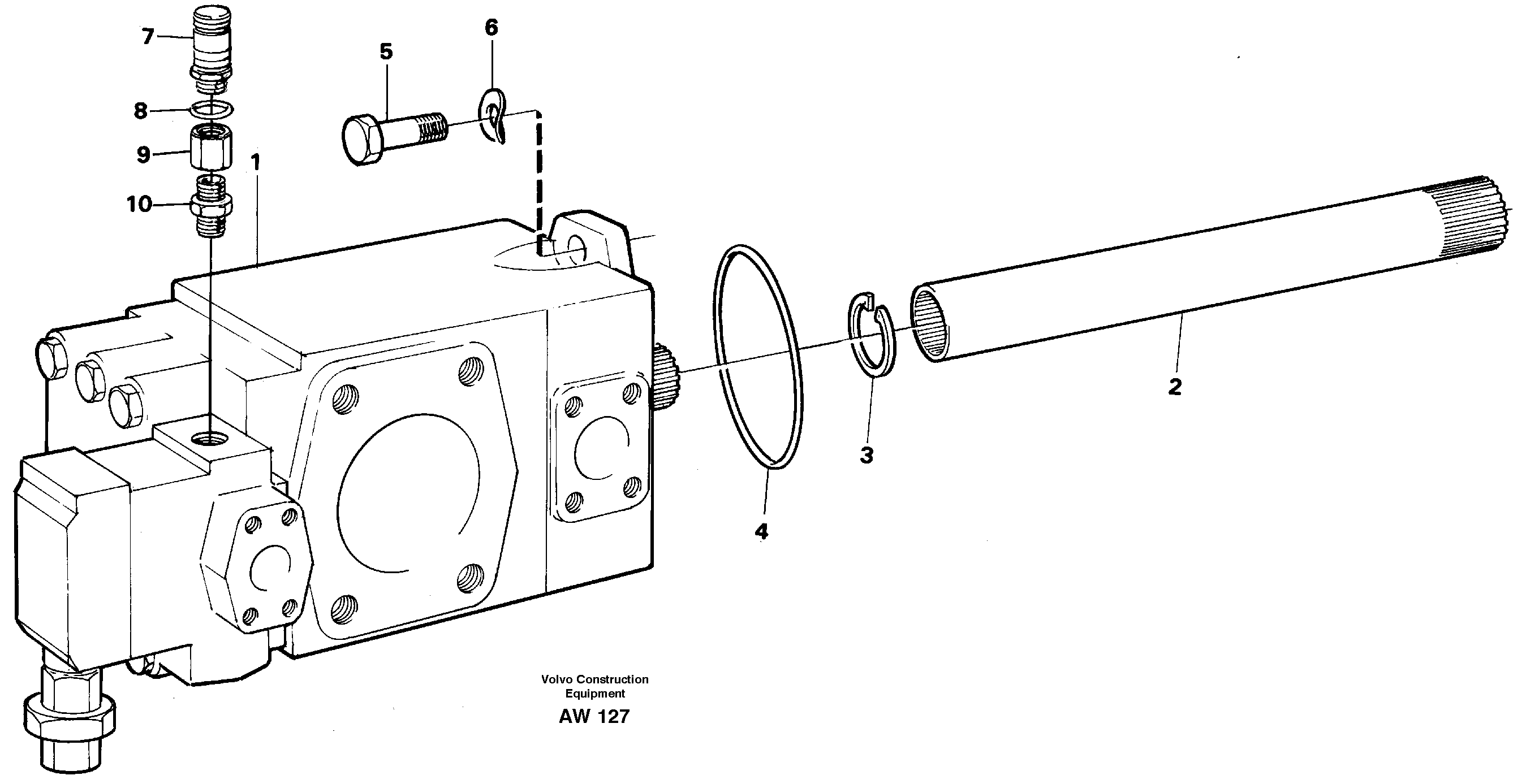 Hydraulic pump with fitting parts.  STD SER NO - 2824, 2826 - 2848, 2850 - 3000. — volvo parts diagram