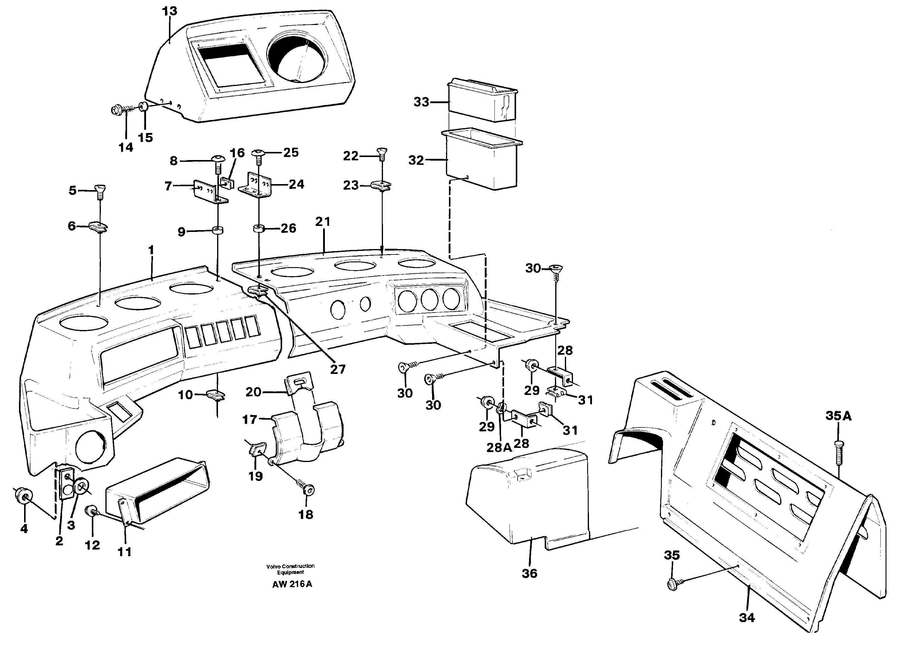 Instrument panel — volvo parts diagram