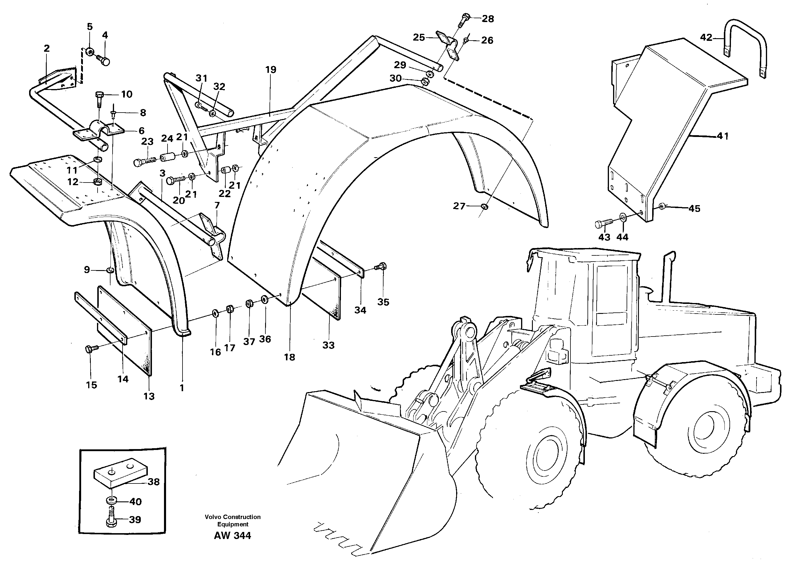 Extended fender.  92031 — volvo parts diagram