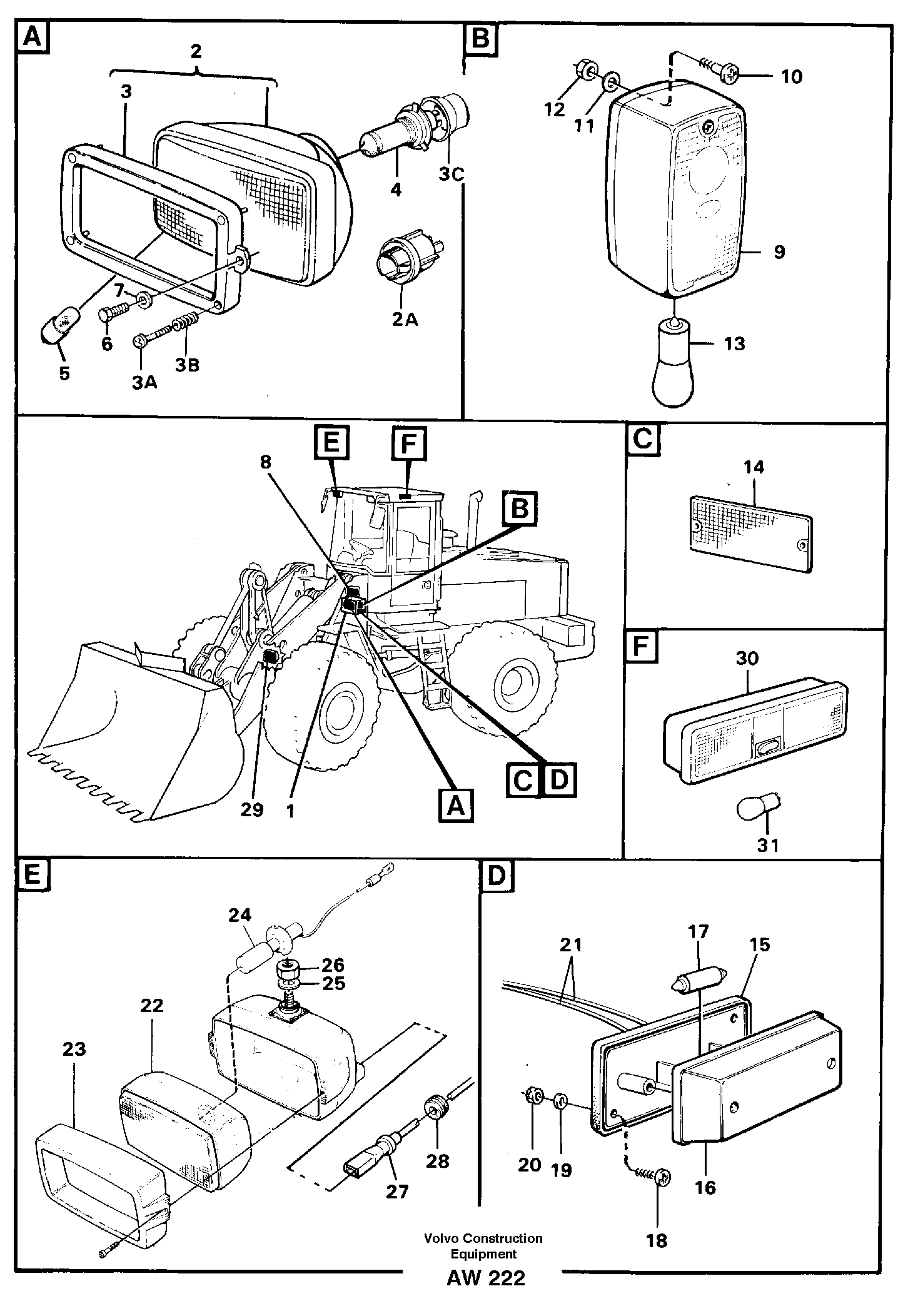 Lighting, front — volvo parts diagram