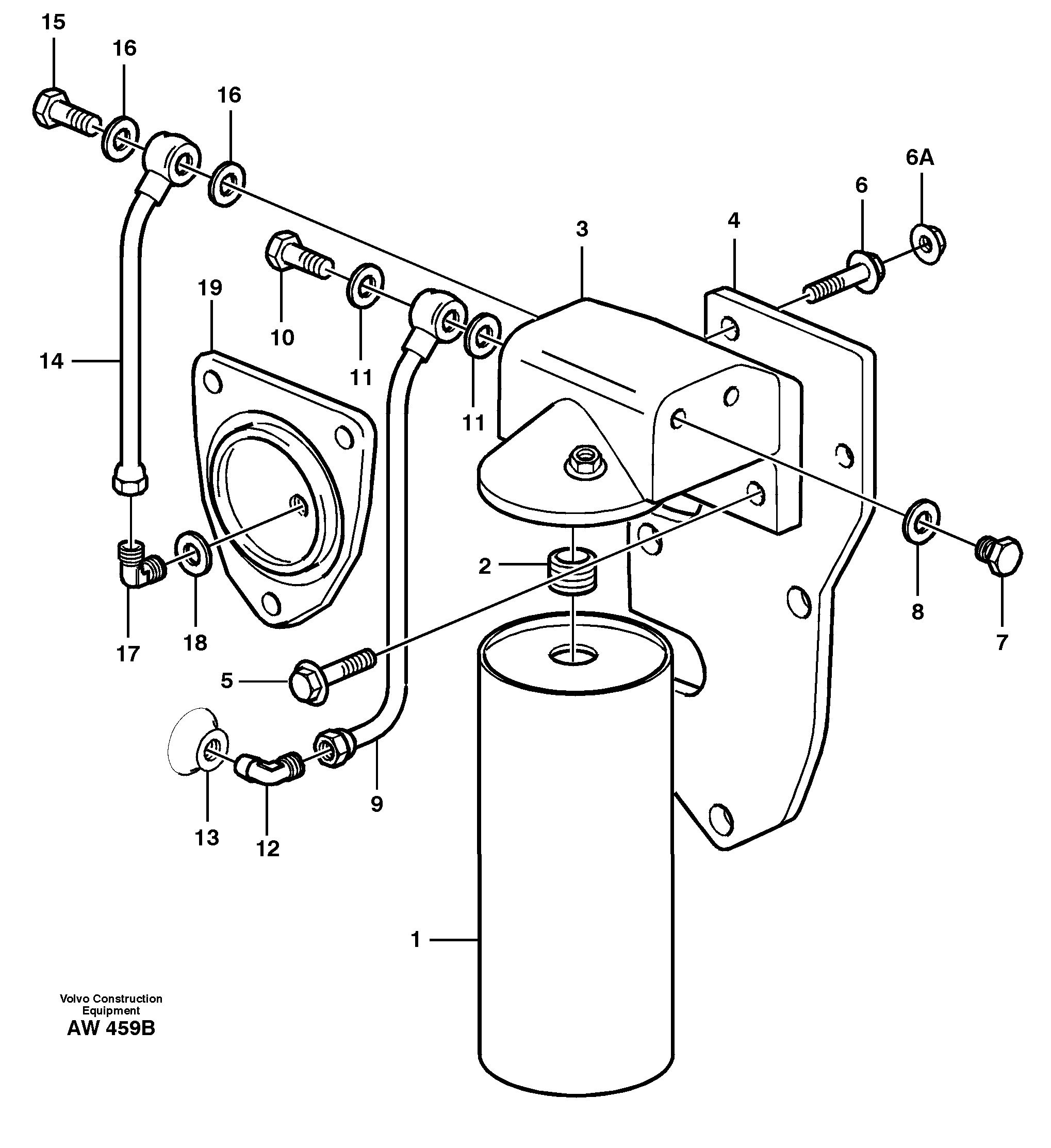Oil filter by pass  8188162 — volvo parts diagram