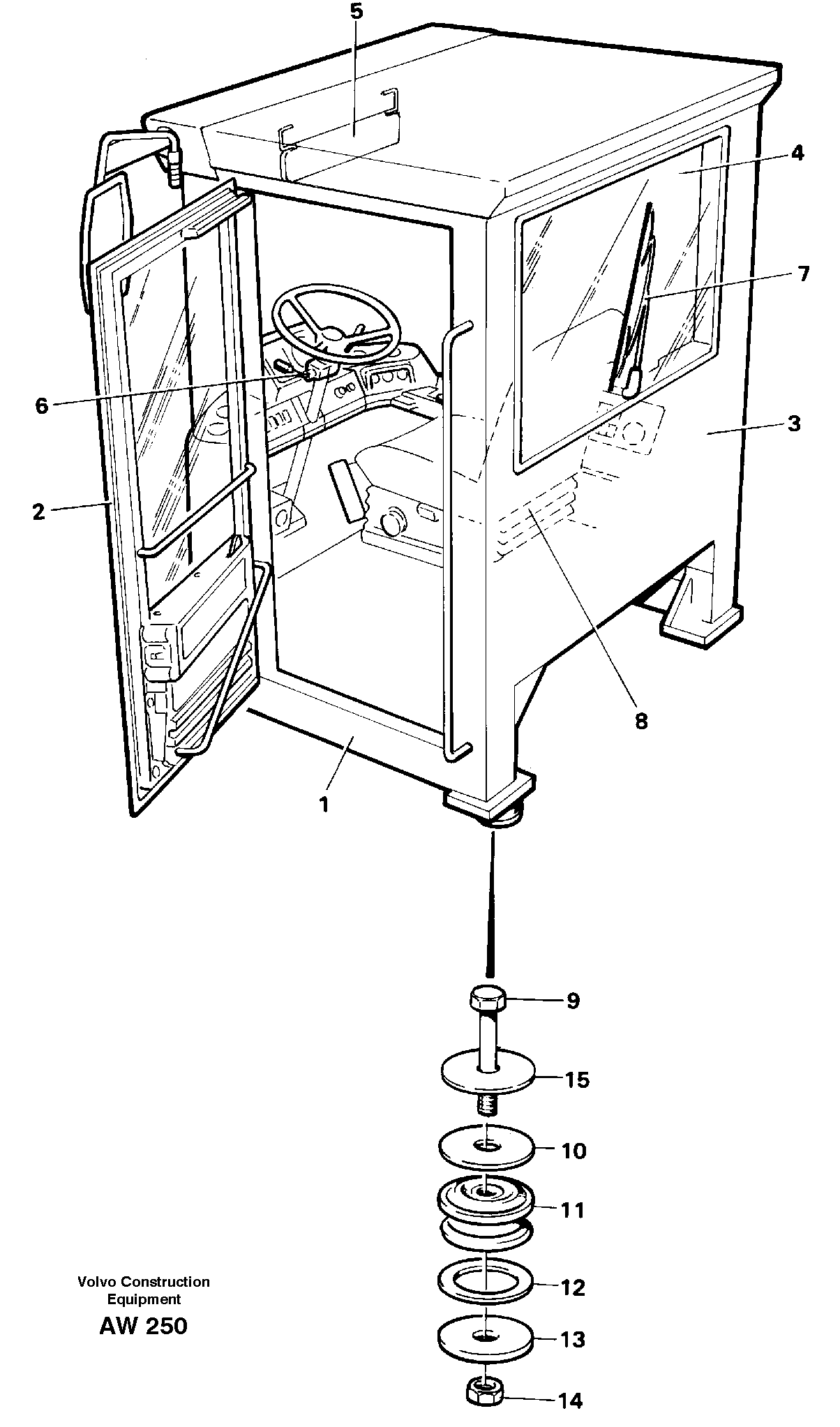 Operator's cab — volvo parts diagram