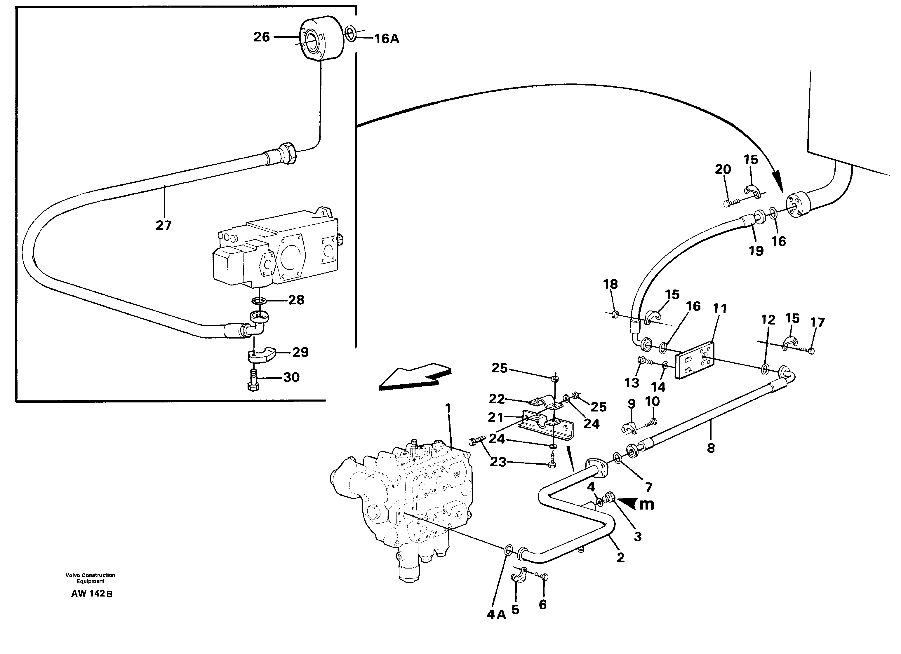 Hydraulic system, return line.  STD,   USA,   33808,   33809 — volvo parts diagram