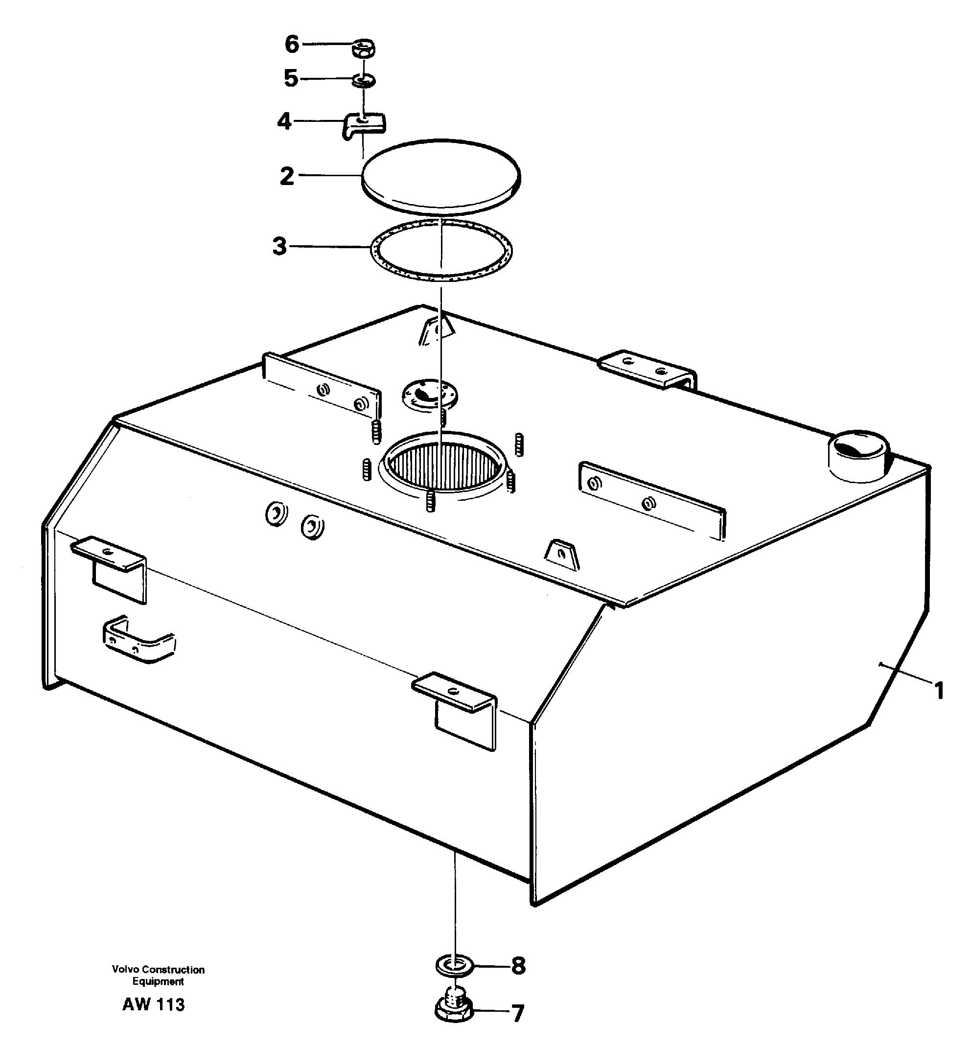 Fuel tank  STD SER NO - 2824, 2826 - 2848, 2850 - 3000. — volvo parts diagram