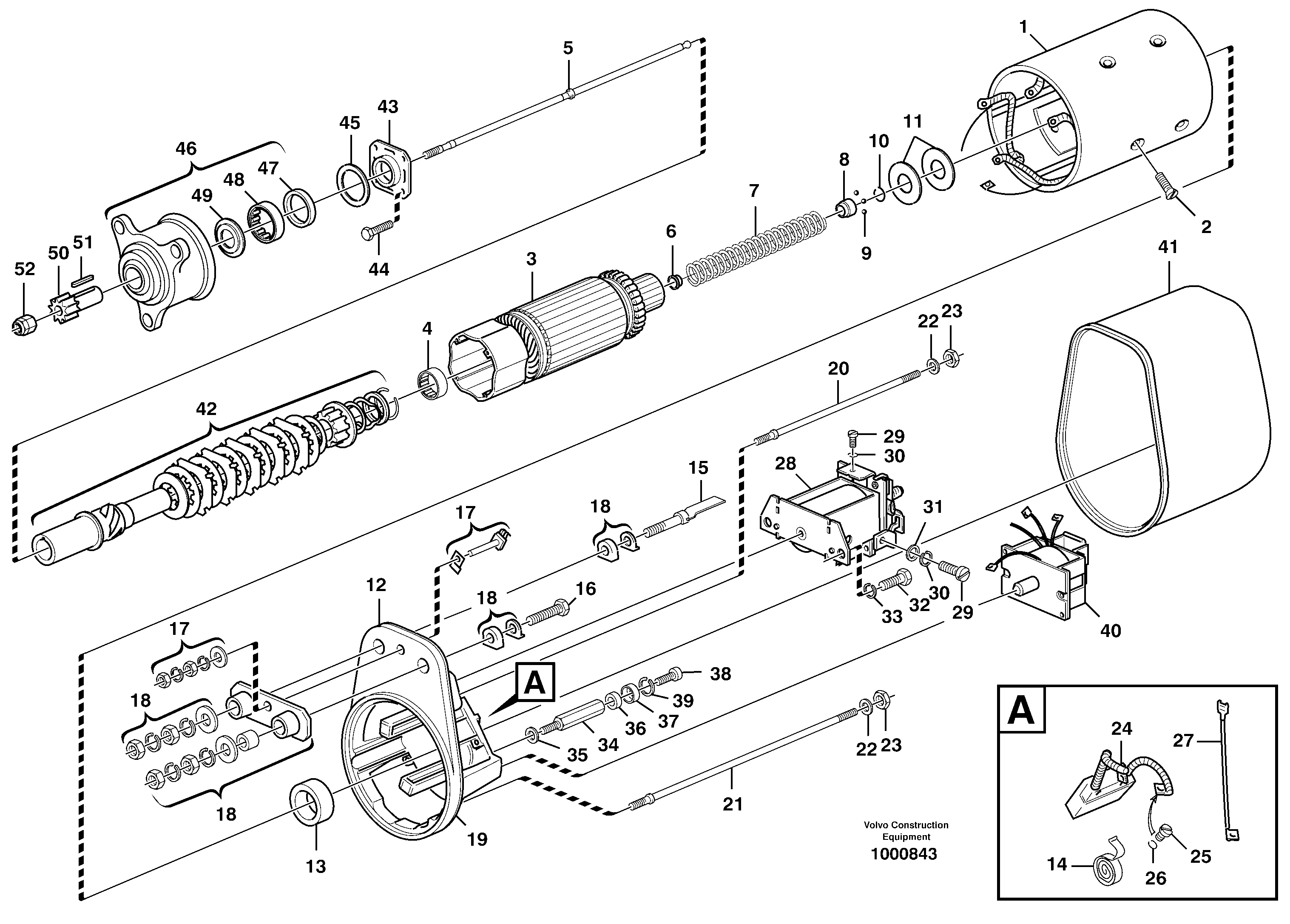 Starter motor — volvo parts diagram