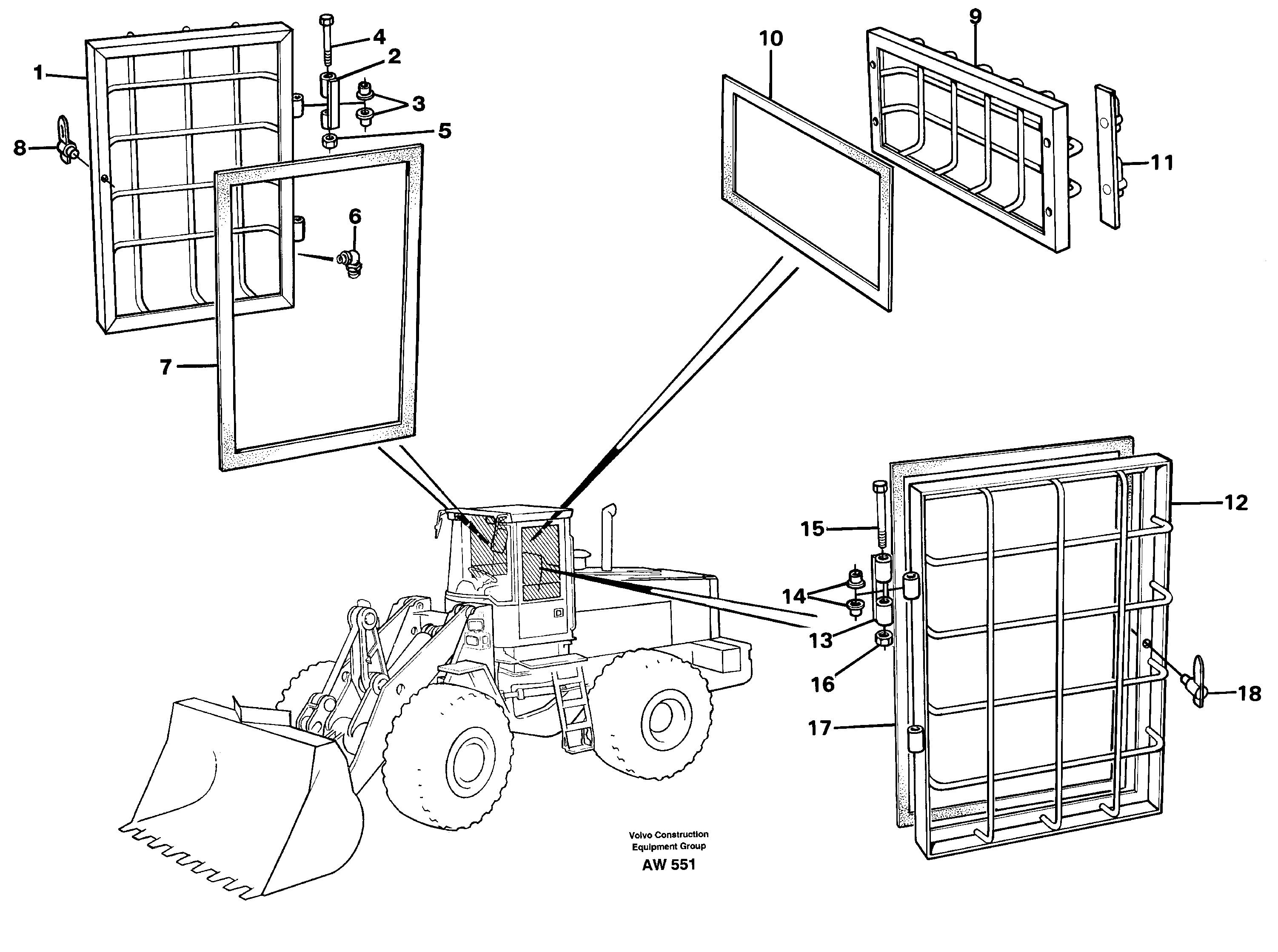 Window guards, side and rear windows.  92657 — volvo parts diagram