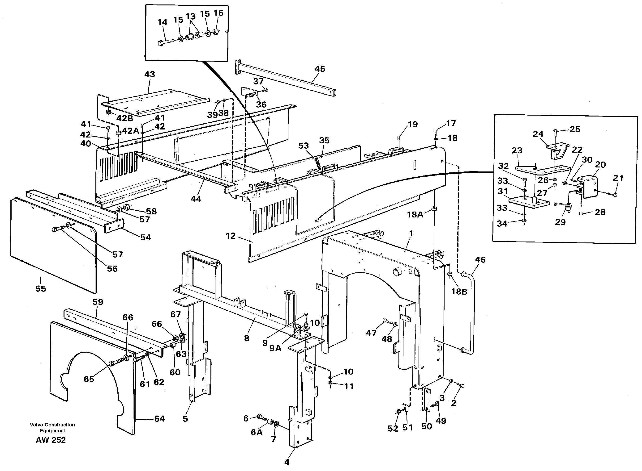 Engine hood.  STD SER NO - 2824, 2826 - 2848, 2850 - 3000 — volvo parts diagram