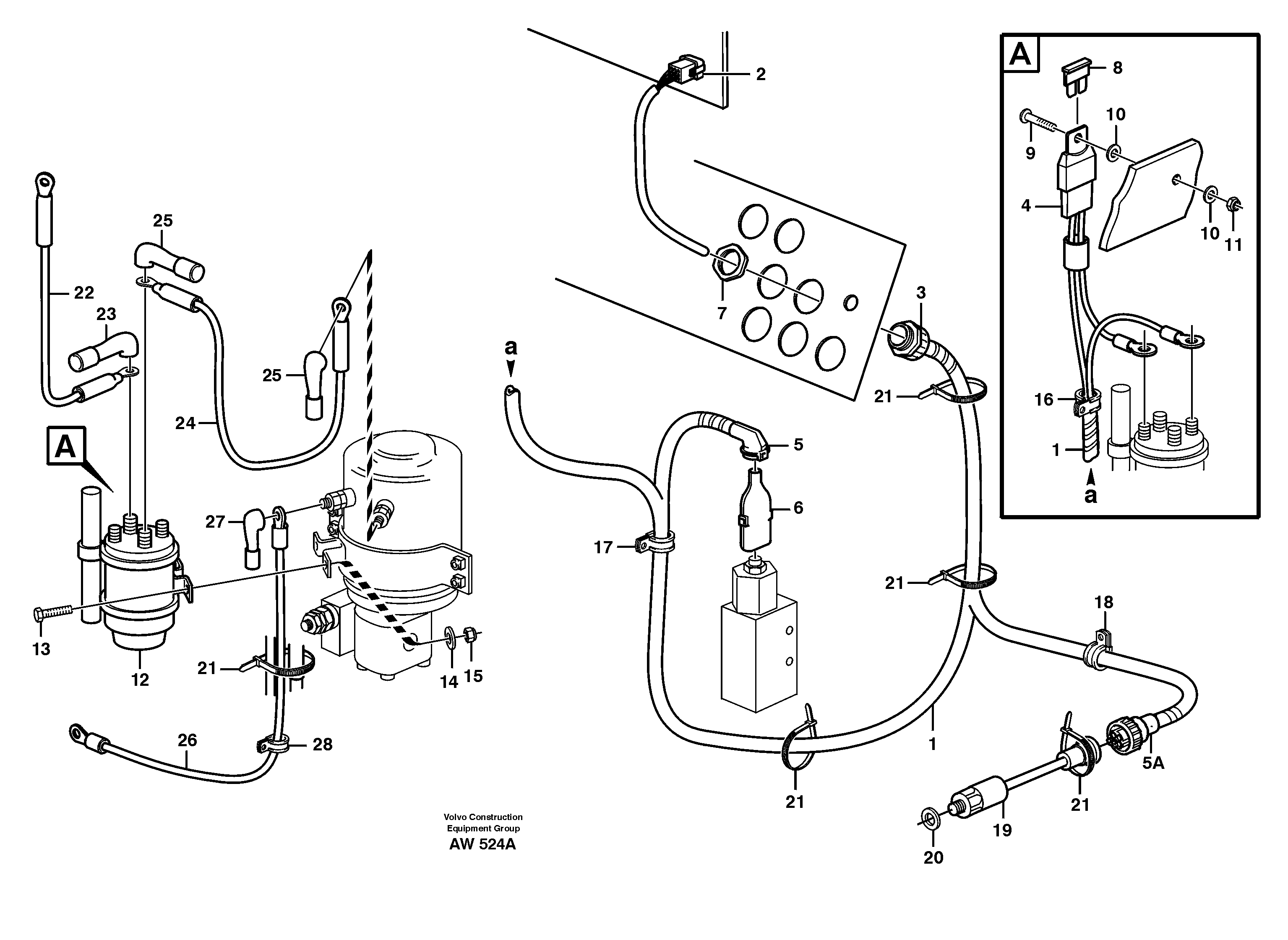 Cable harness, secondary steering system.  93839 — volvo parts diagram
