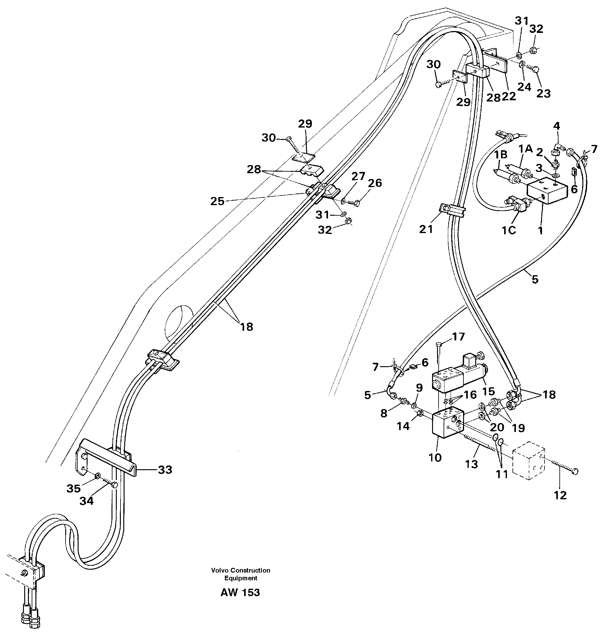 Hydraulic system for attachment bracket.  91718,   94657,   94658,   94659,   94467 — volvo parts diagram