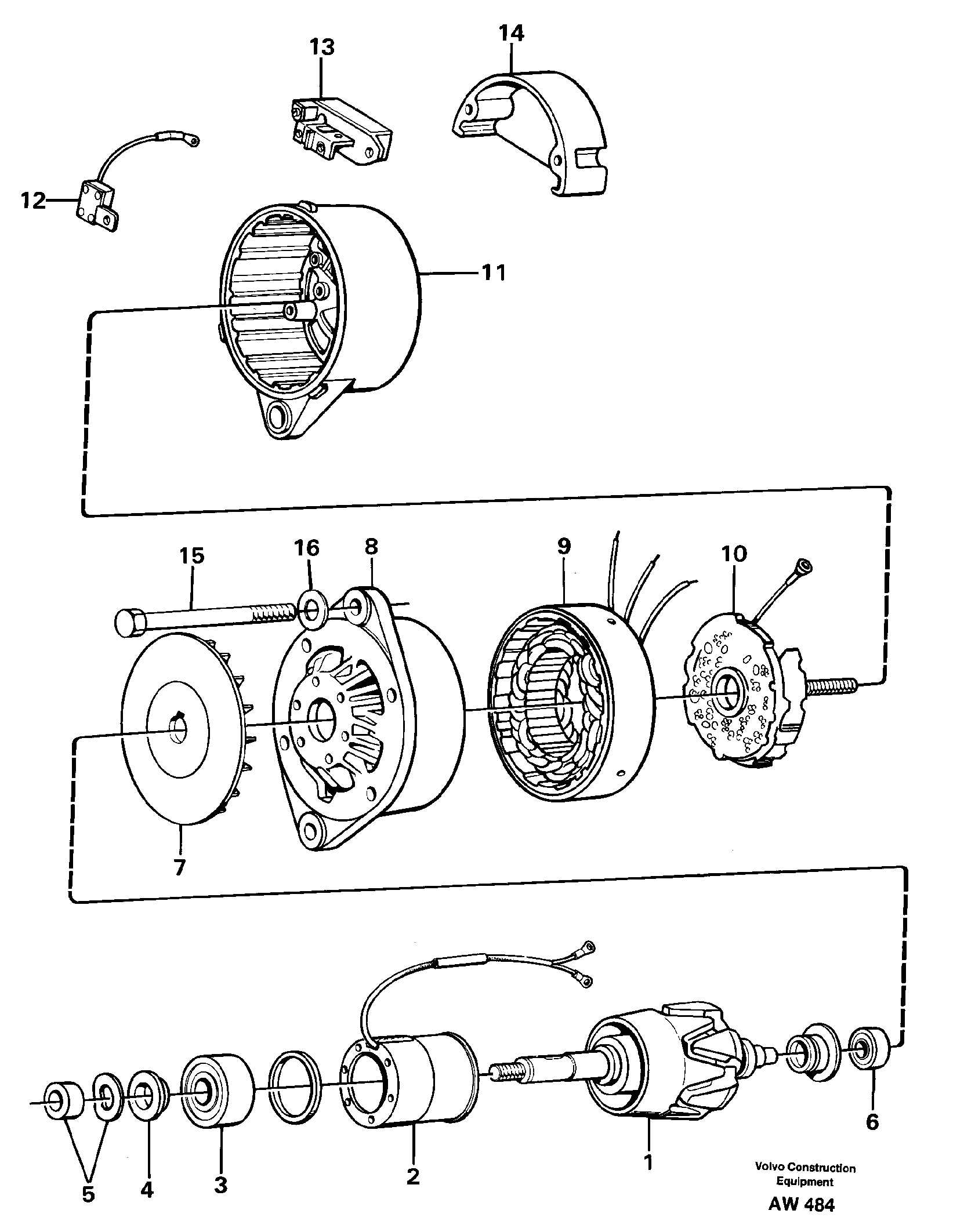 Alternator.  94847 — volvo parts diagram