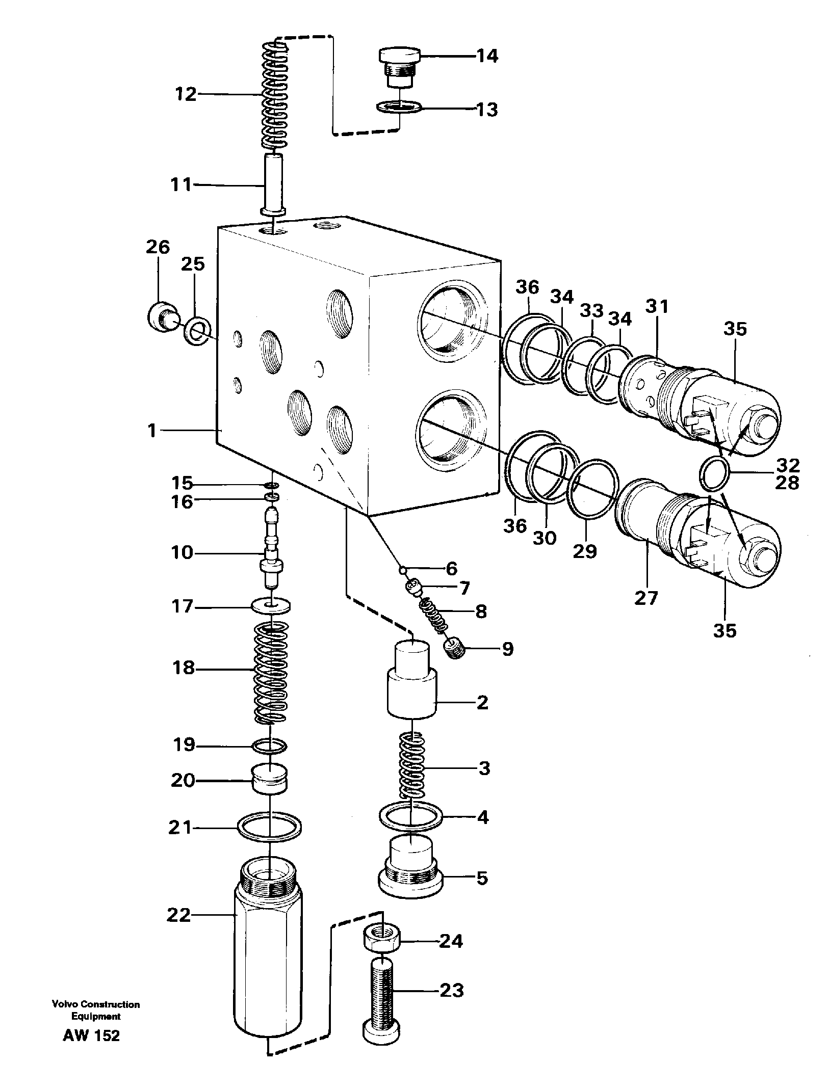 Relief valve.  94600,   94956,   80112 — volvo parts diagram