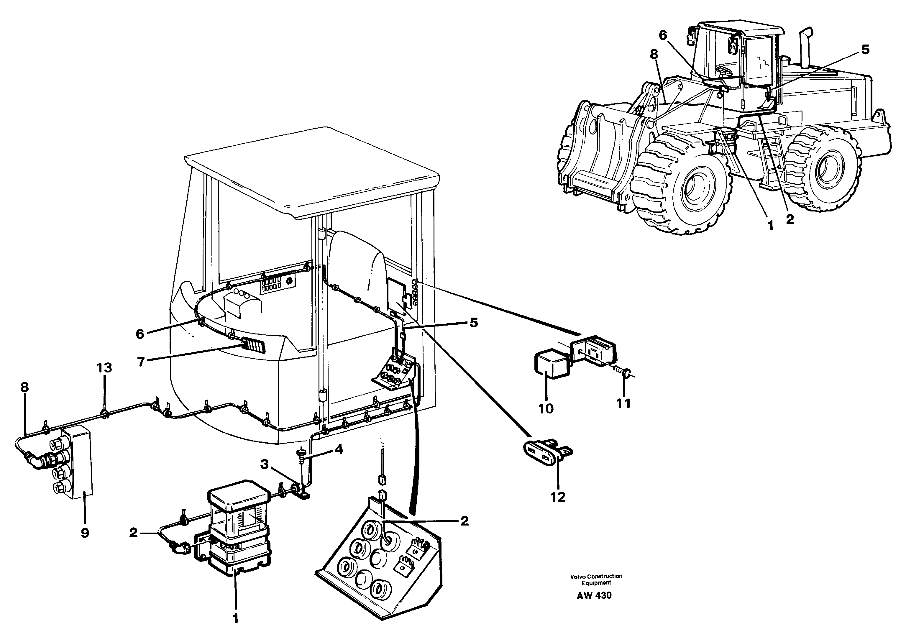 Cable harness for central lubrication.  94803 — volvo parts diagram