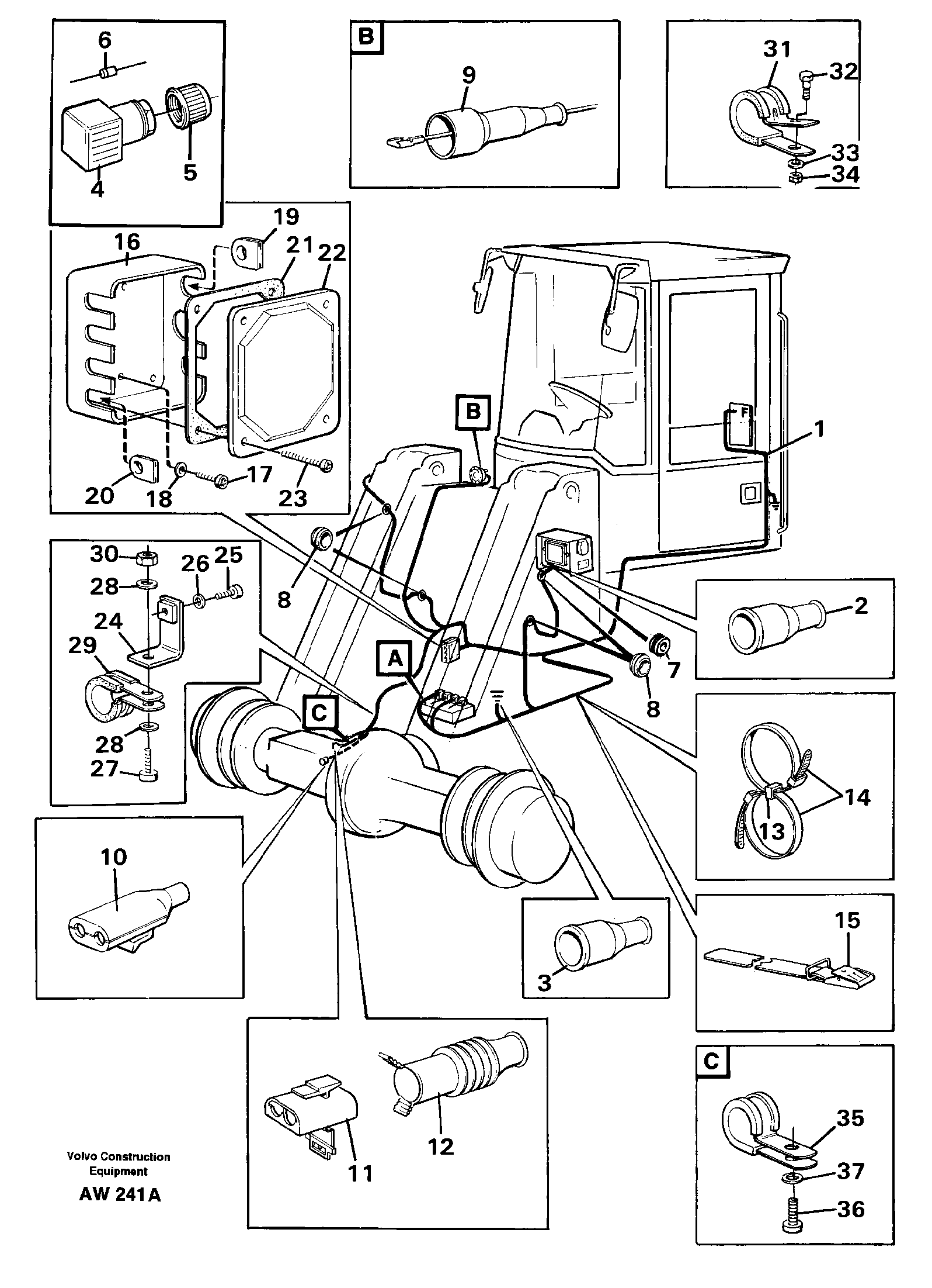 Cable harness, front — volvo parts diagram