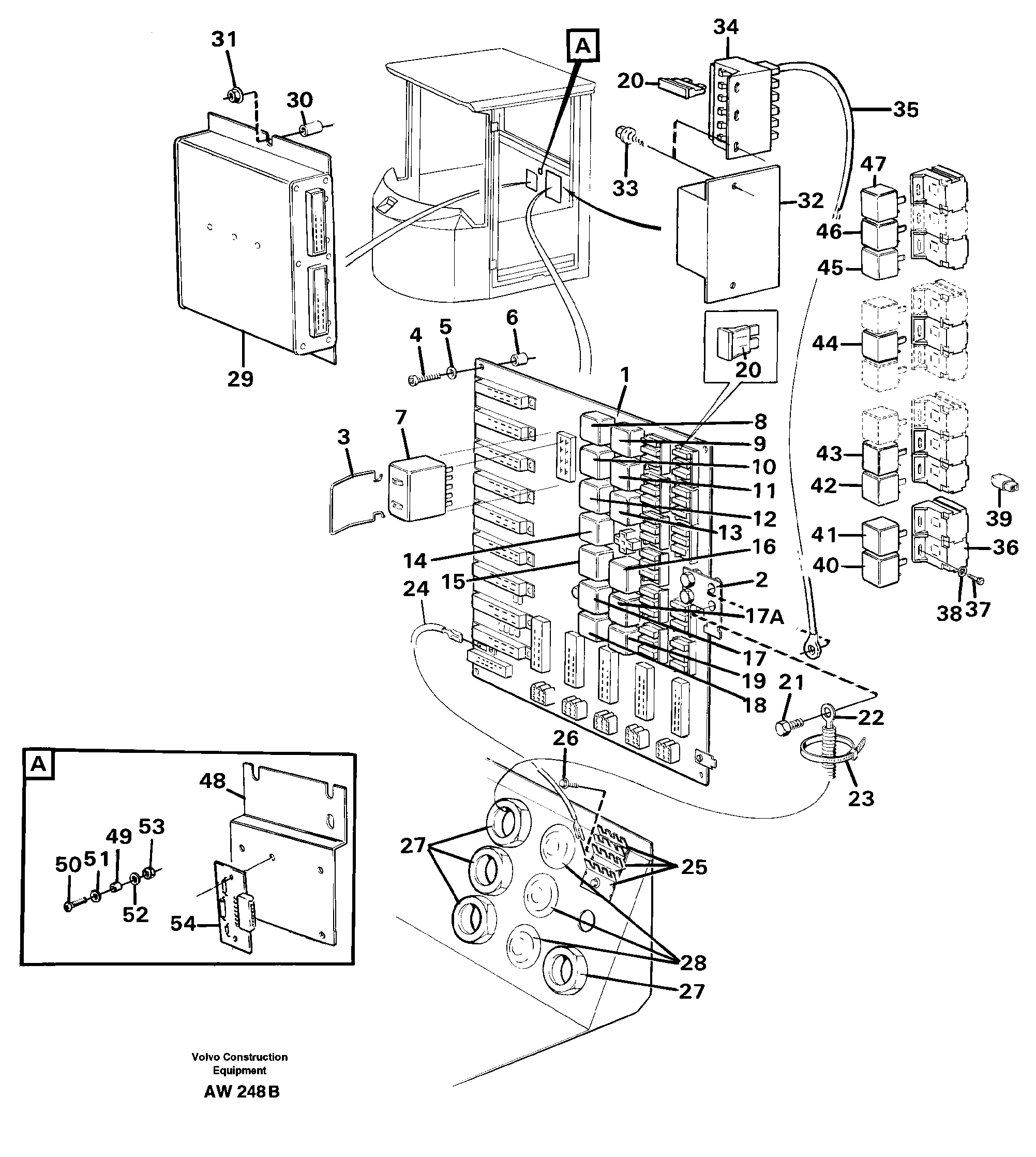 Electrical distribution box — volvo parts diagram
