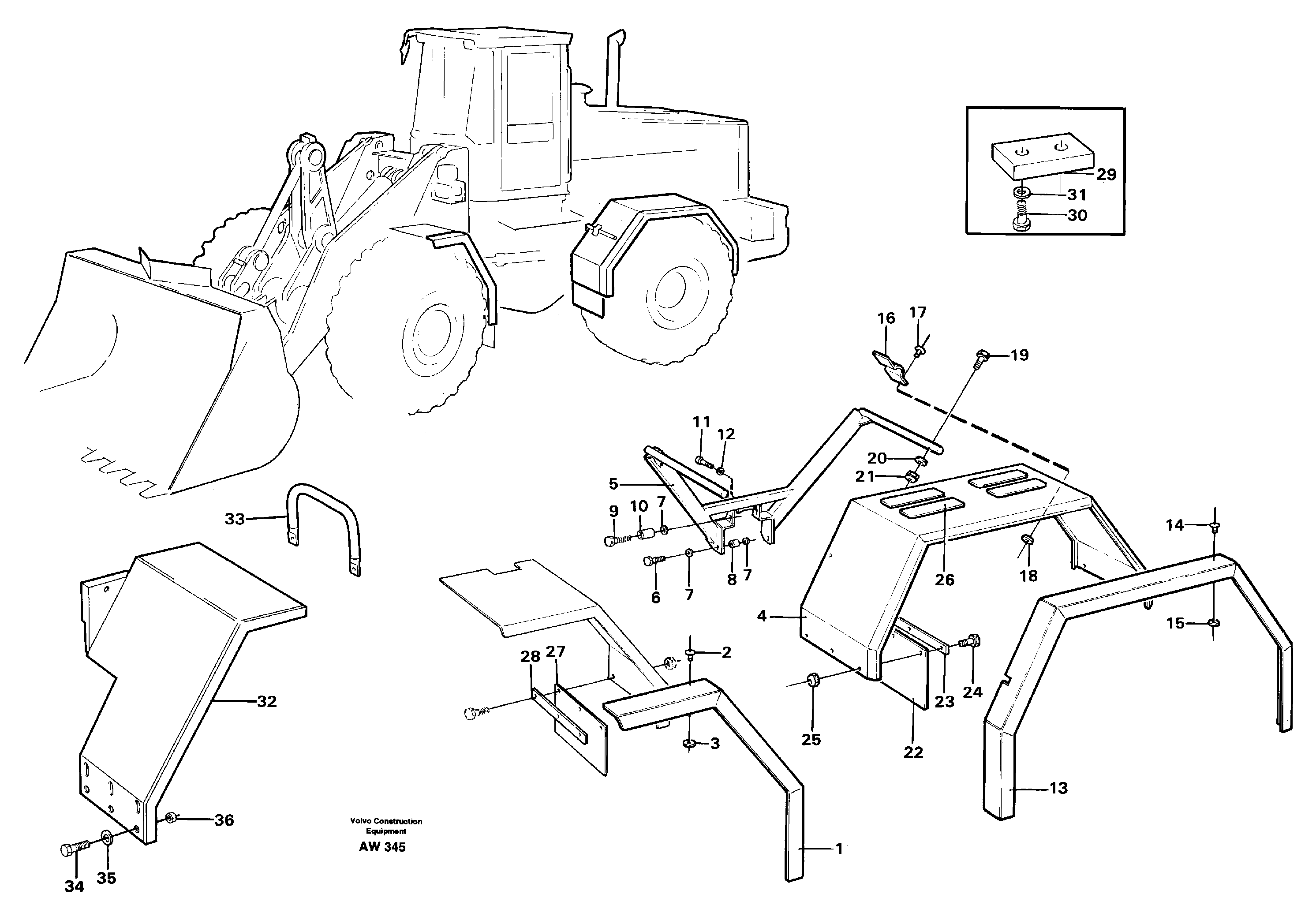 Extended fender.  92265 — volvo parts diagram