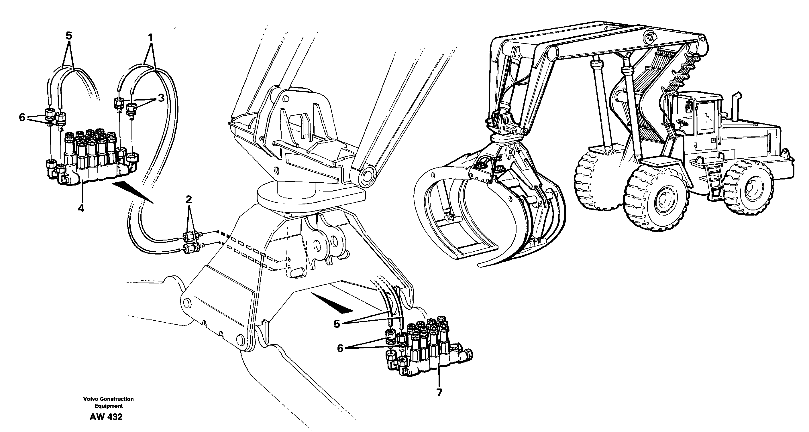 Central lubrication for grappe.  33808 — volvo parts diagram