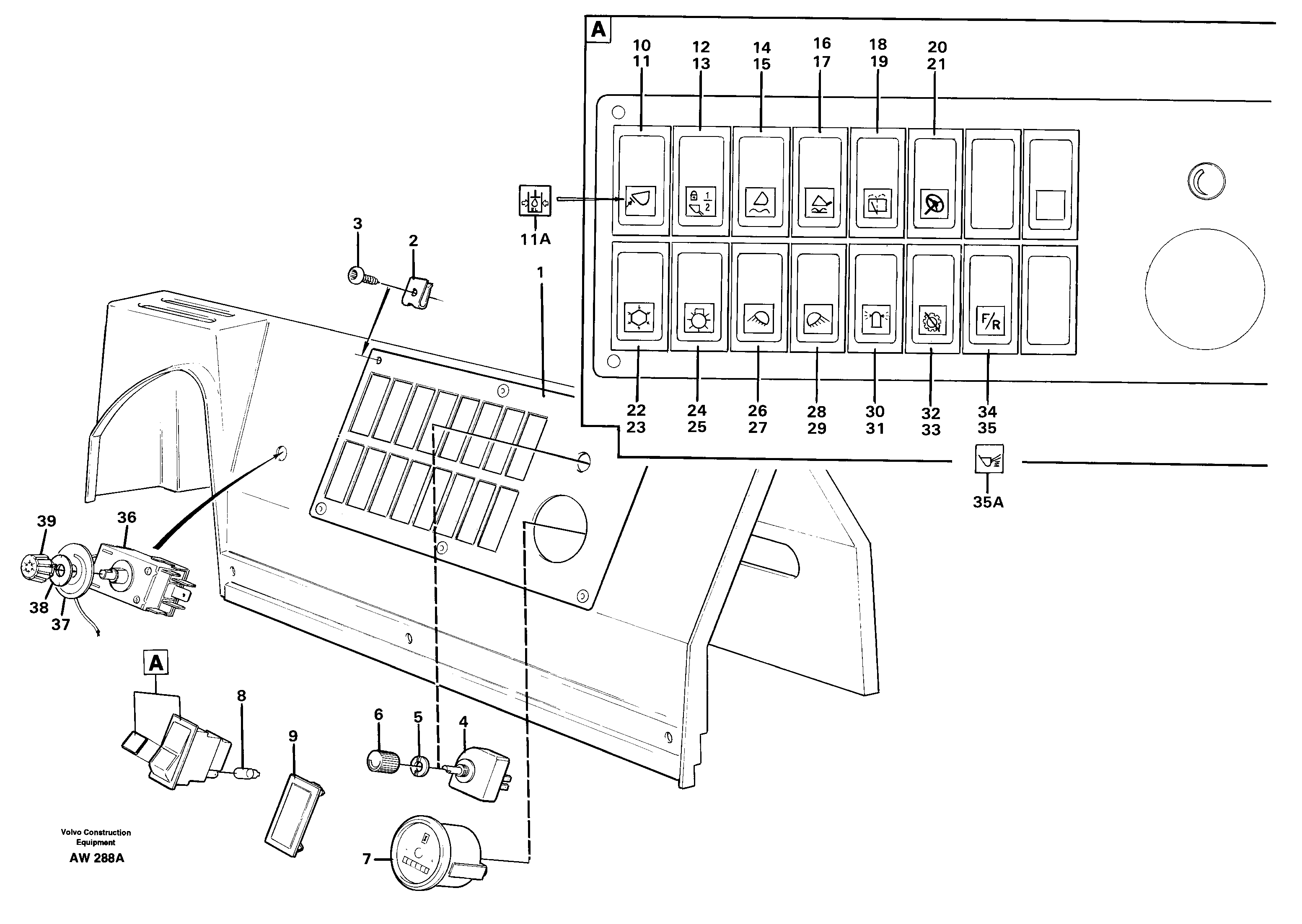 Switch panel — volvo parts diagram