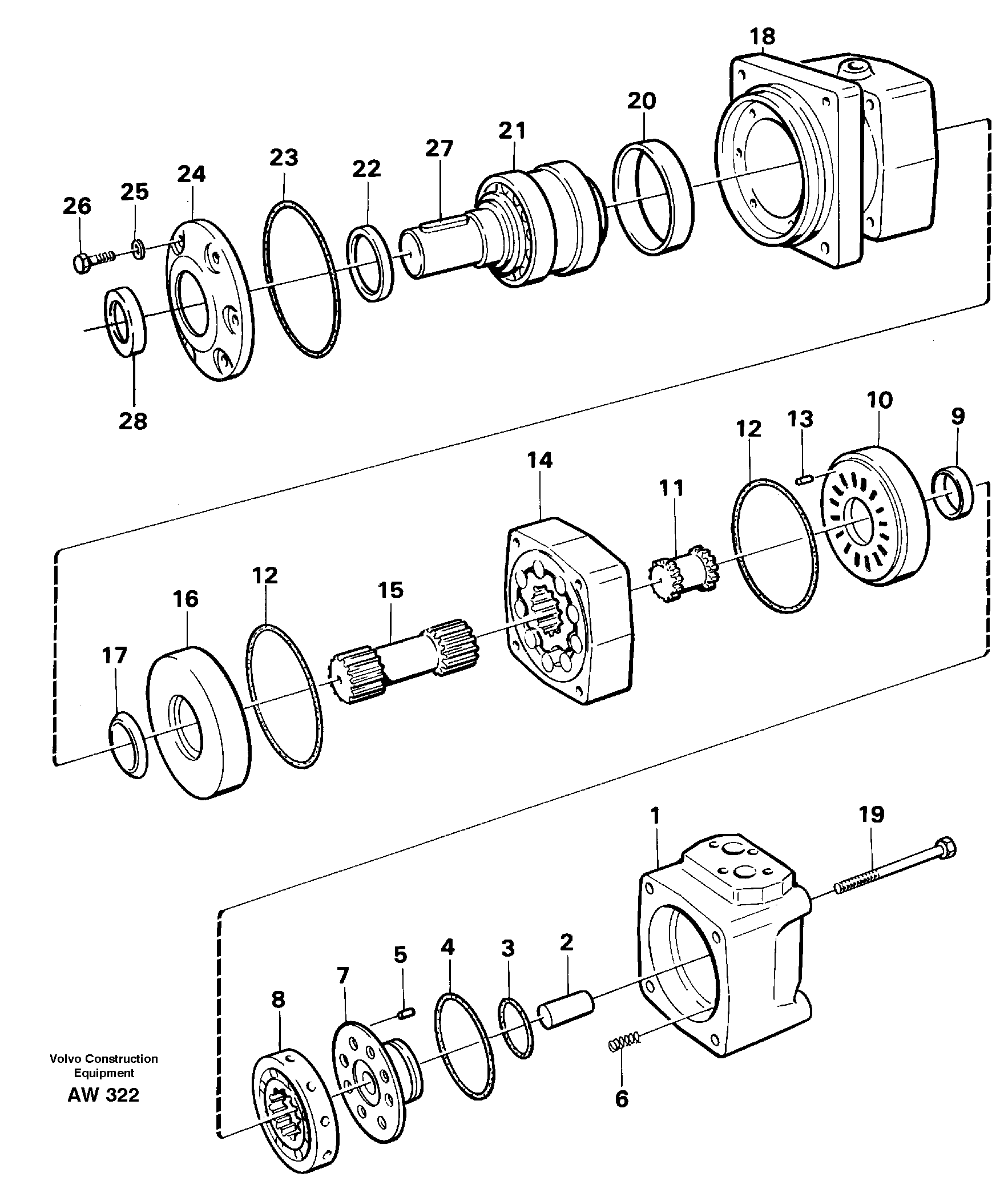 Hydraulic motor.  91851, 93948 — volvo parts diagram