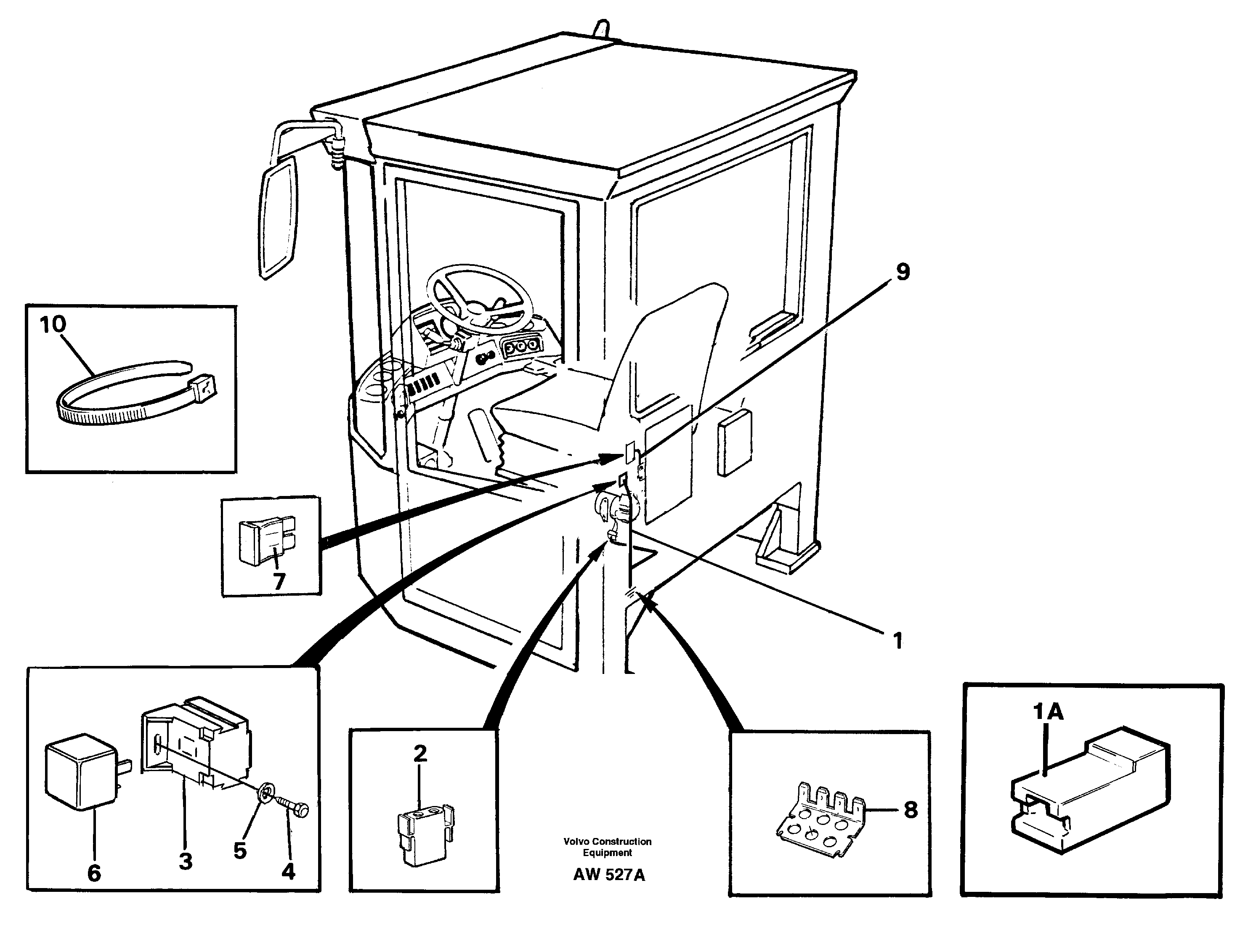 Cable harness, air-suspensioned seat.  94911 — volvo parts diagram