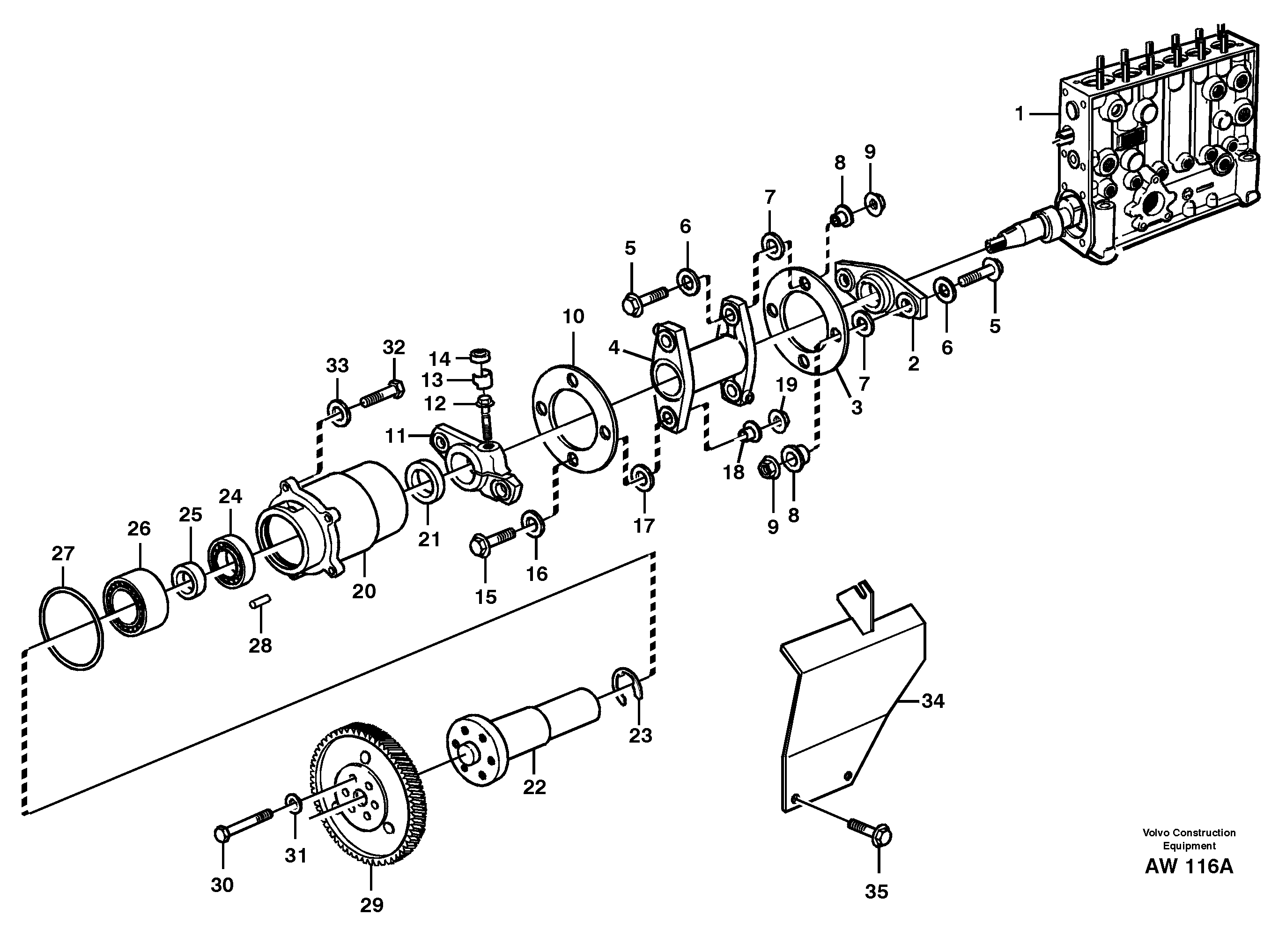 Pump drive — volvo parts diagram