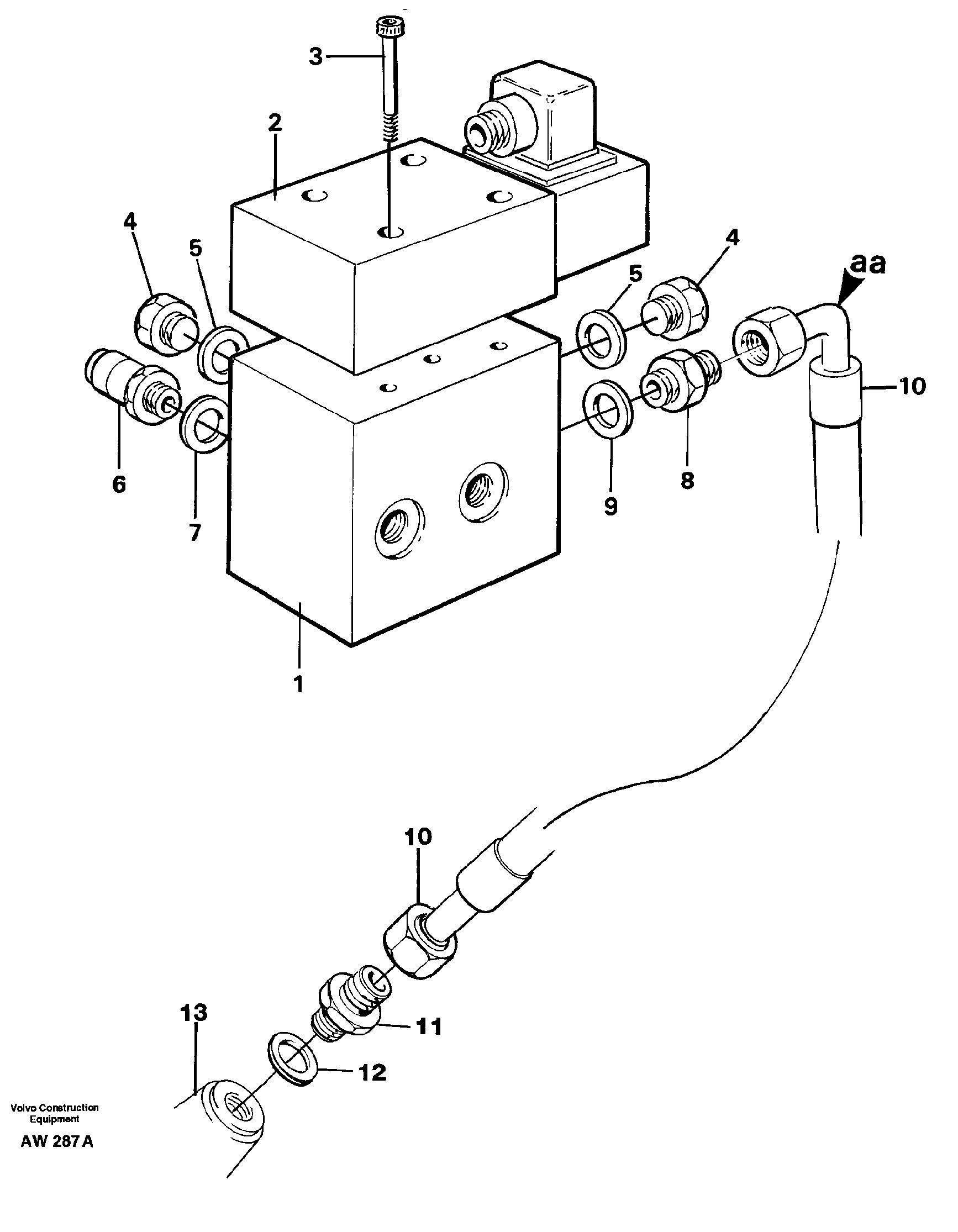 Differential lock, hydraulic line.  STD,   USA,   33808,   33809 — volvo parts diagram