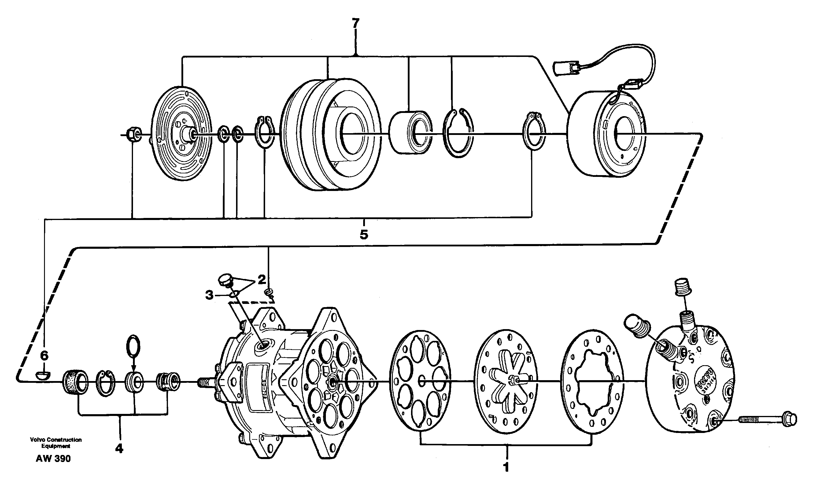 Compressor.  92792,   93448 — volvo parts diagram