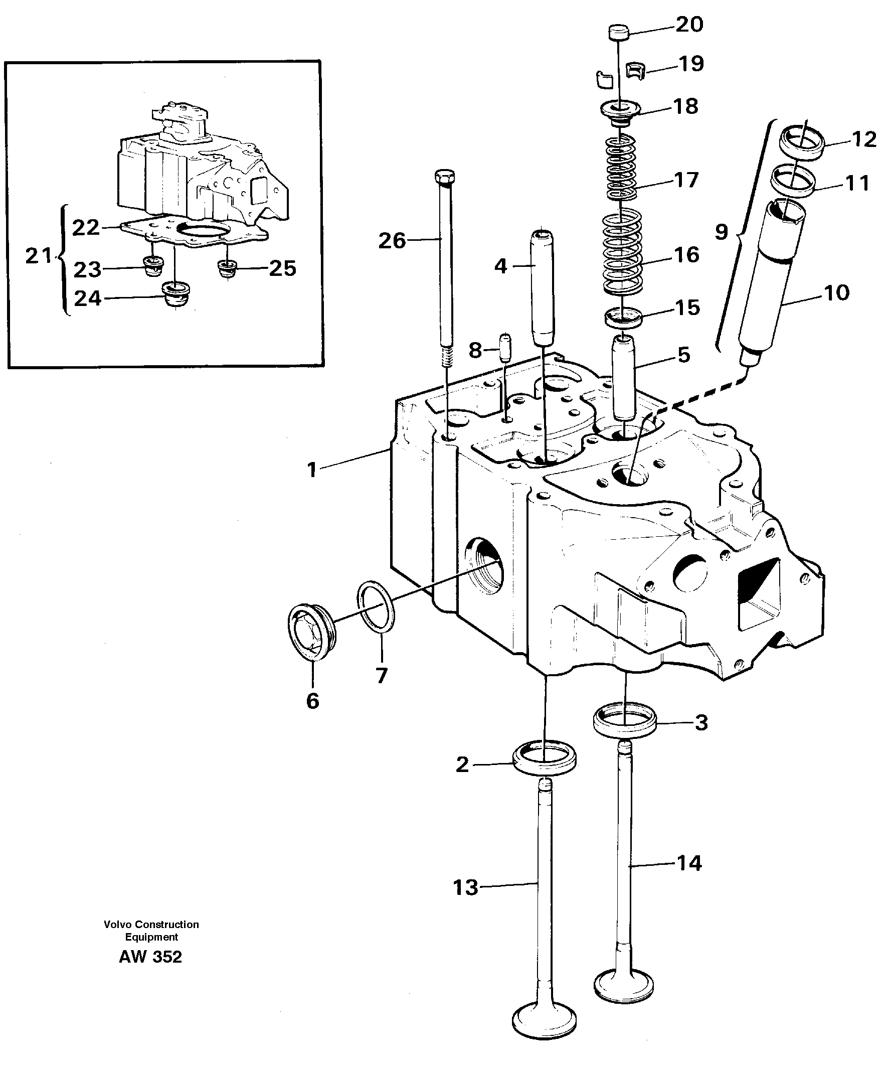 Cylinder head — volvo parts diagram