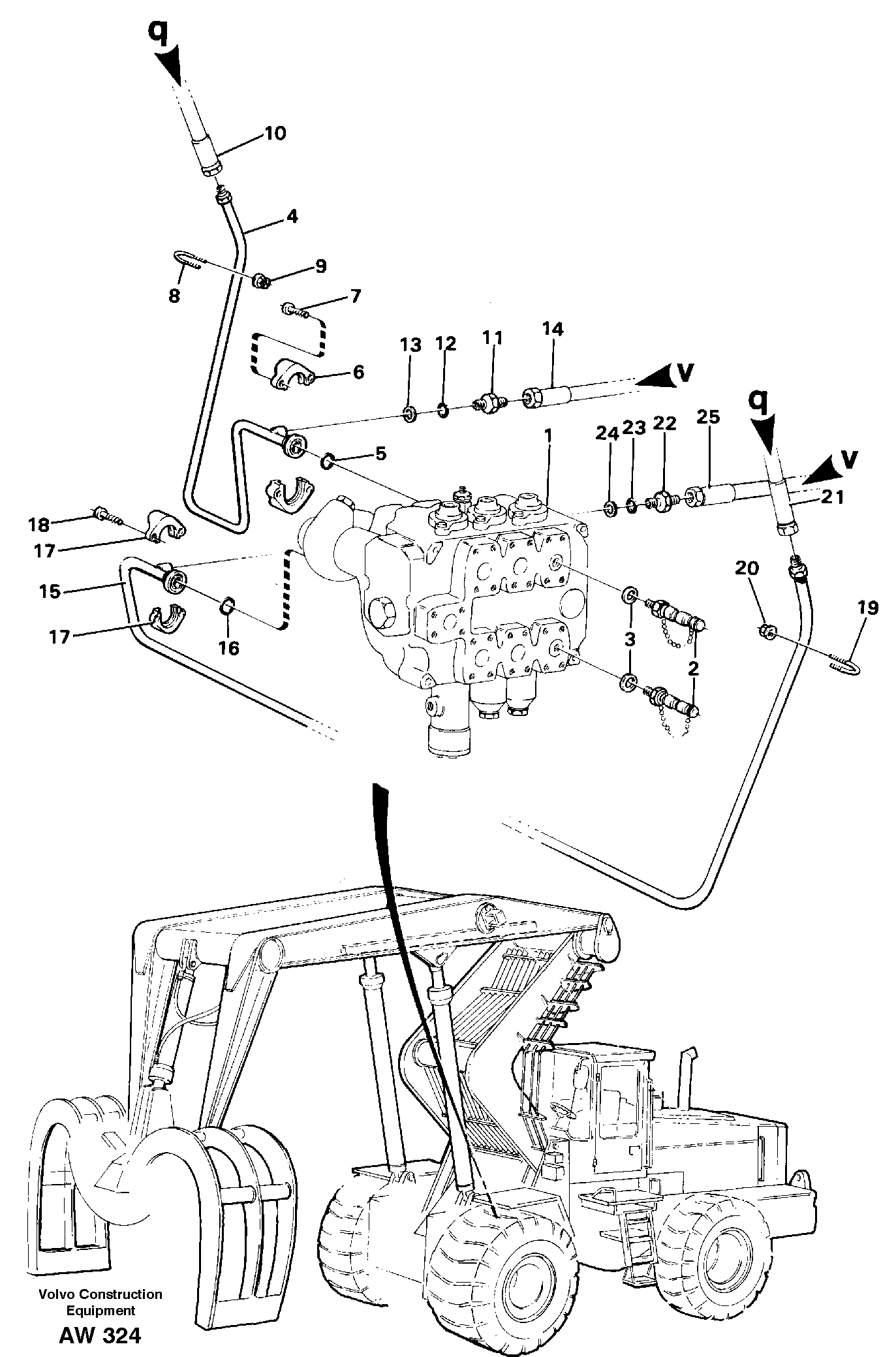 Tubes for grapple.  33808 — volvo parts diagram
