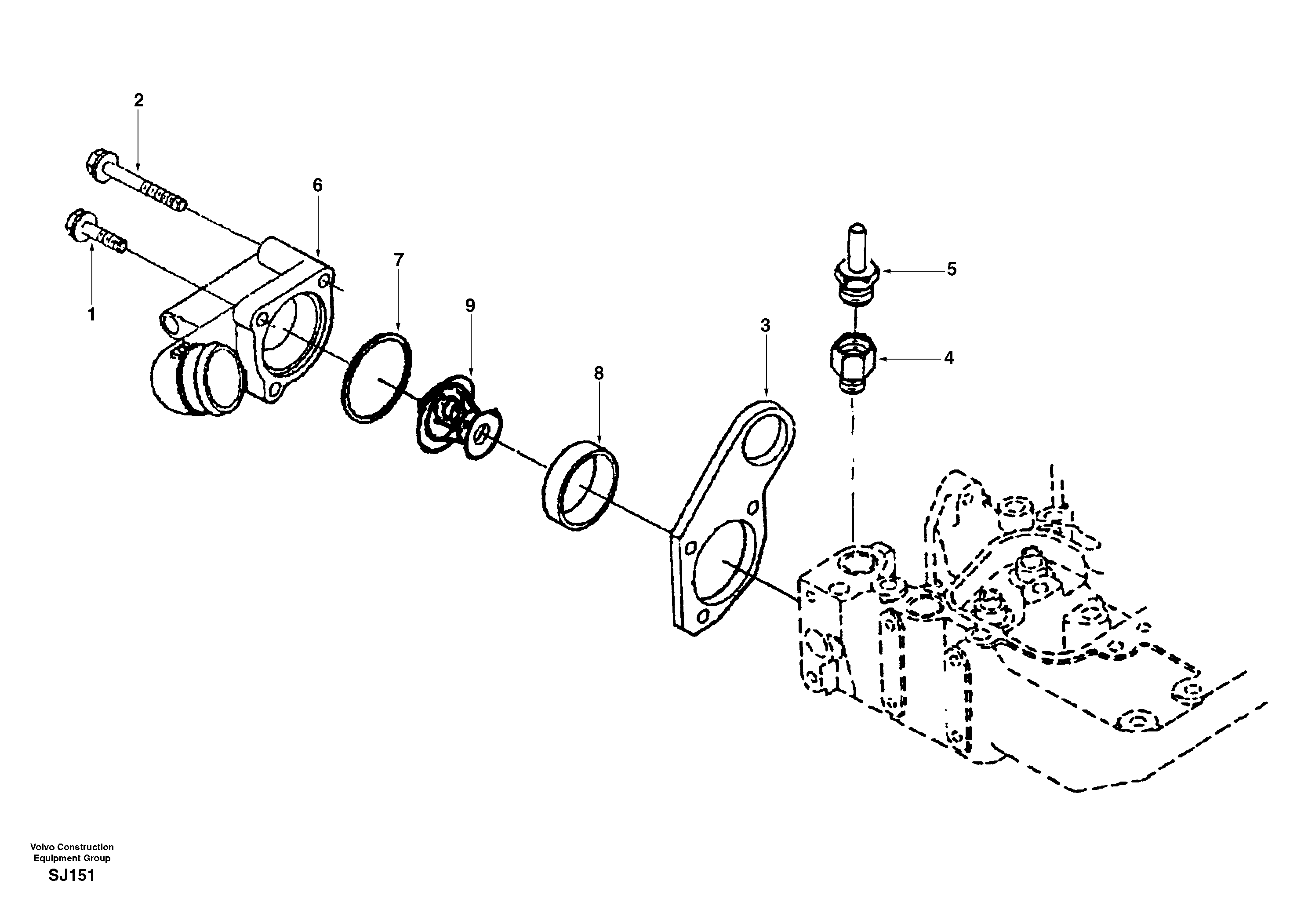Thermostat housing — volvo parts diagram