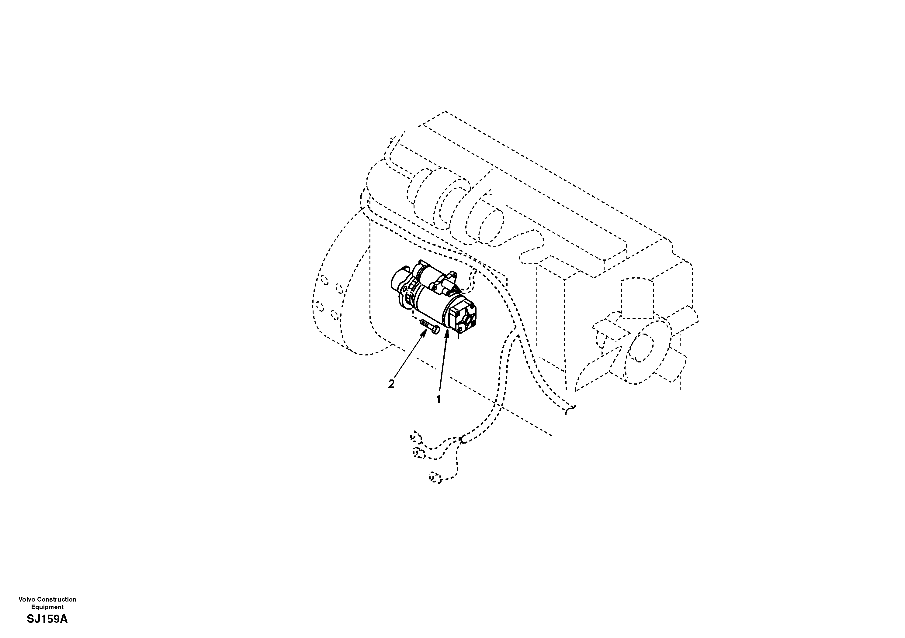 Starter motor, mounting  EK04B002 USA/EUROPE,STD — volvo parts diagram
