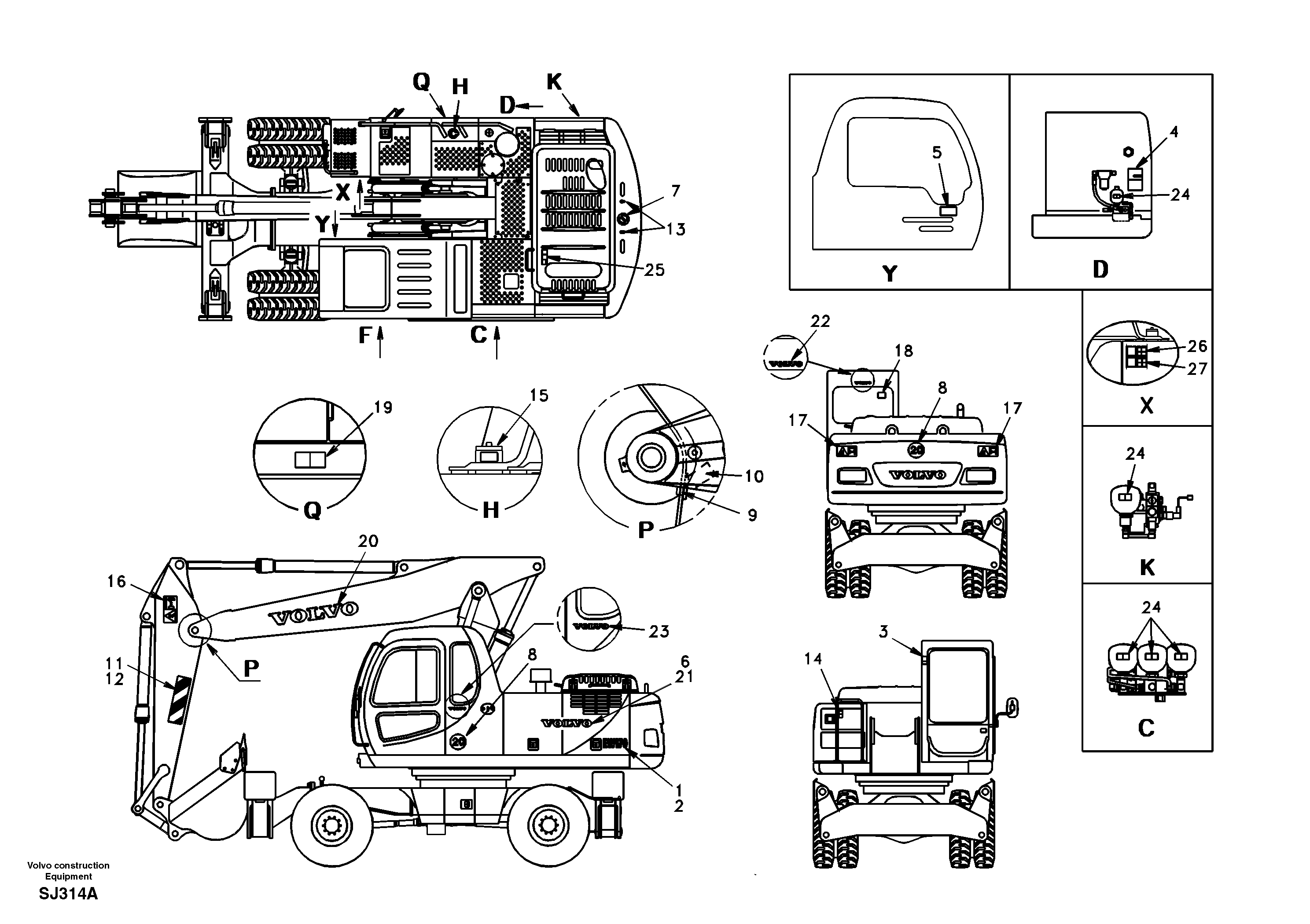 Decal, outer location  8278524 EUROPE,SER NO 3342- — volvo parts diagram