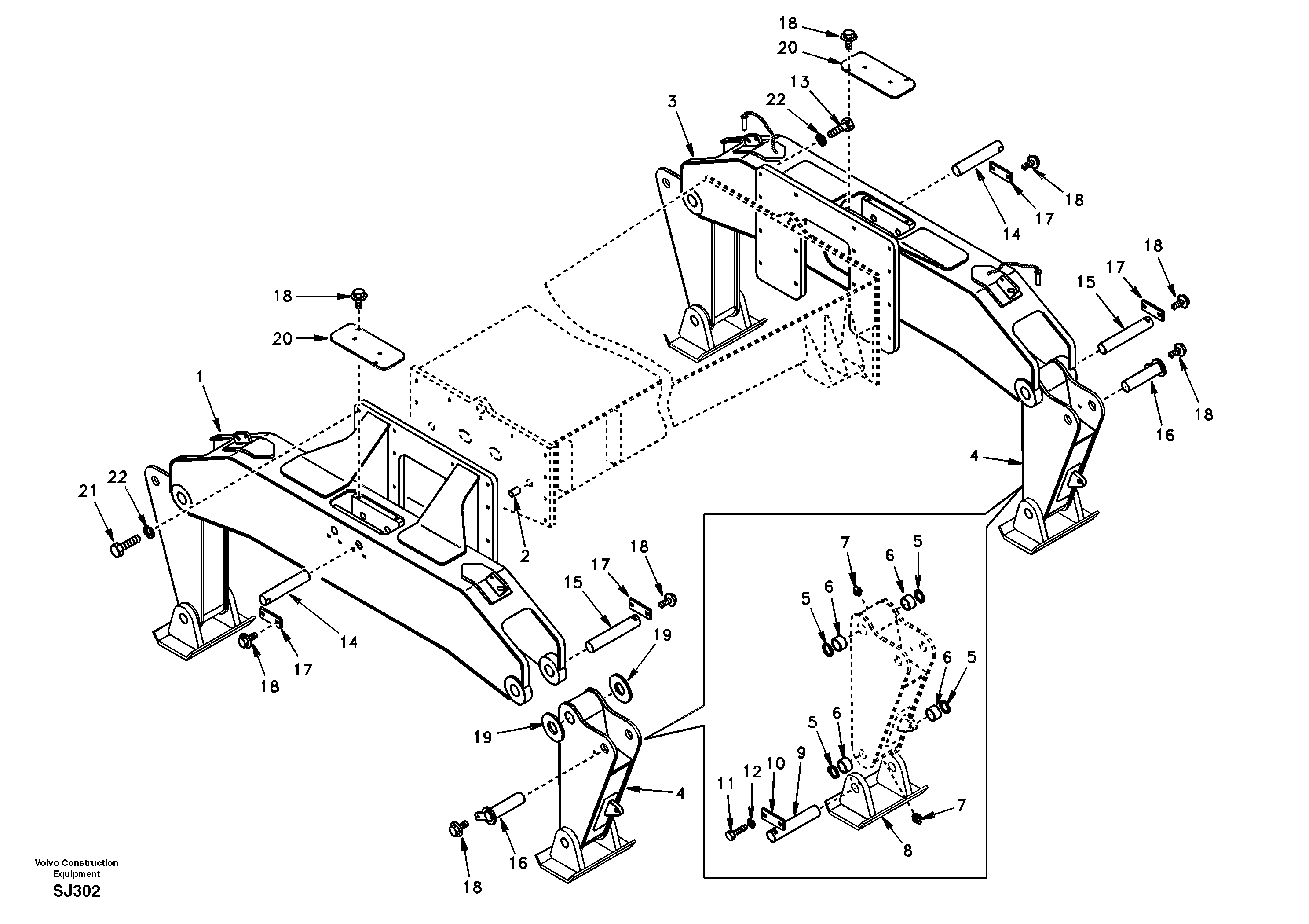Outrigger with flexible plates  EK13C002 EUROPE,STD — volvo parts diagram