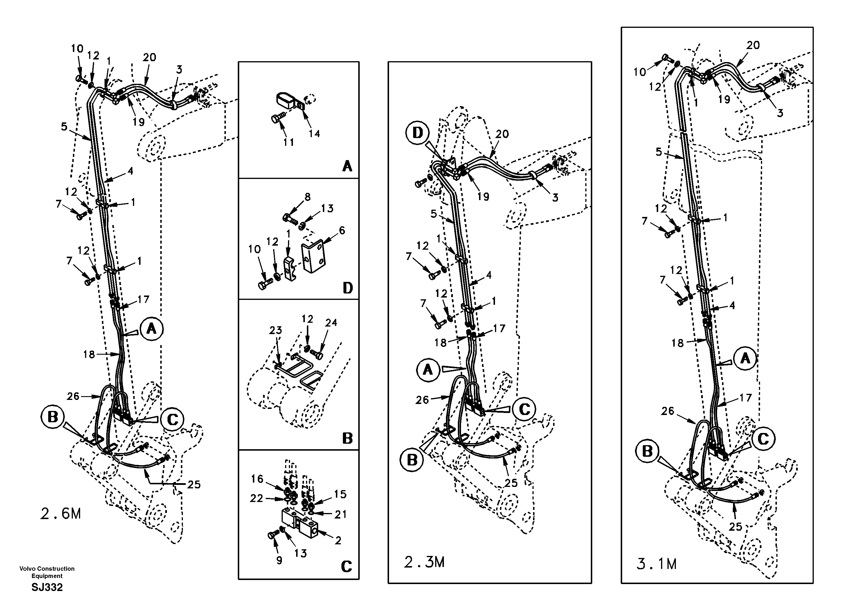 Quickfit hydraulic, dipper arm — volvo parts diagram