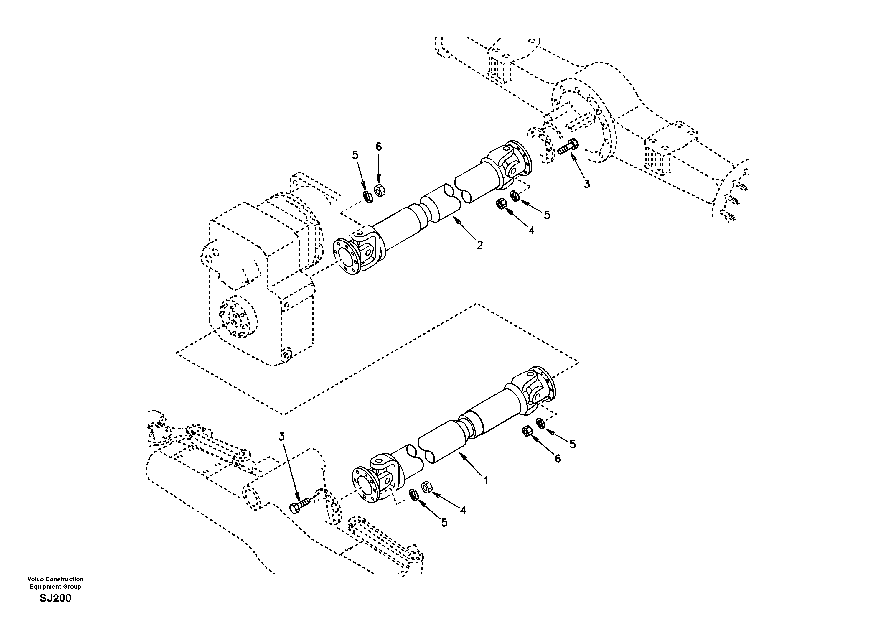 Propeller shaft, mounting — volvo parts diagram