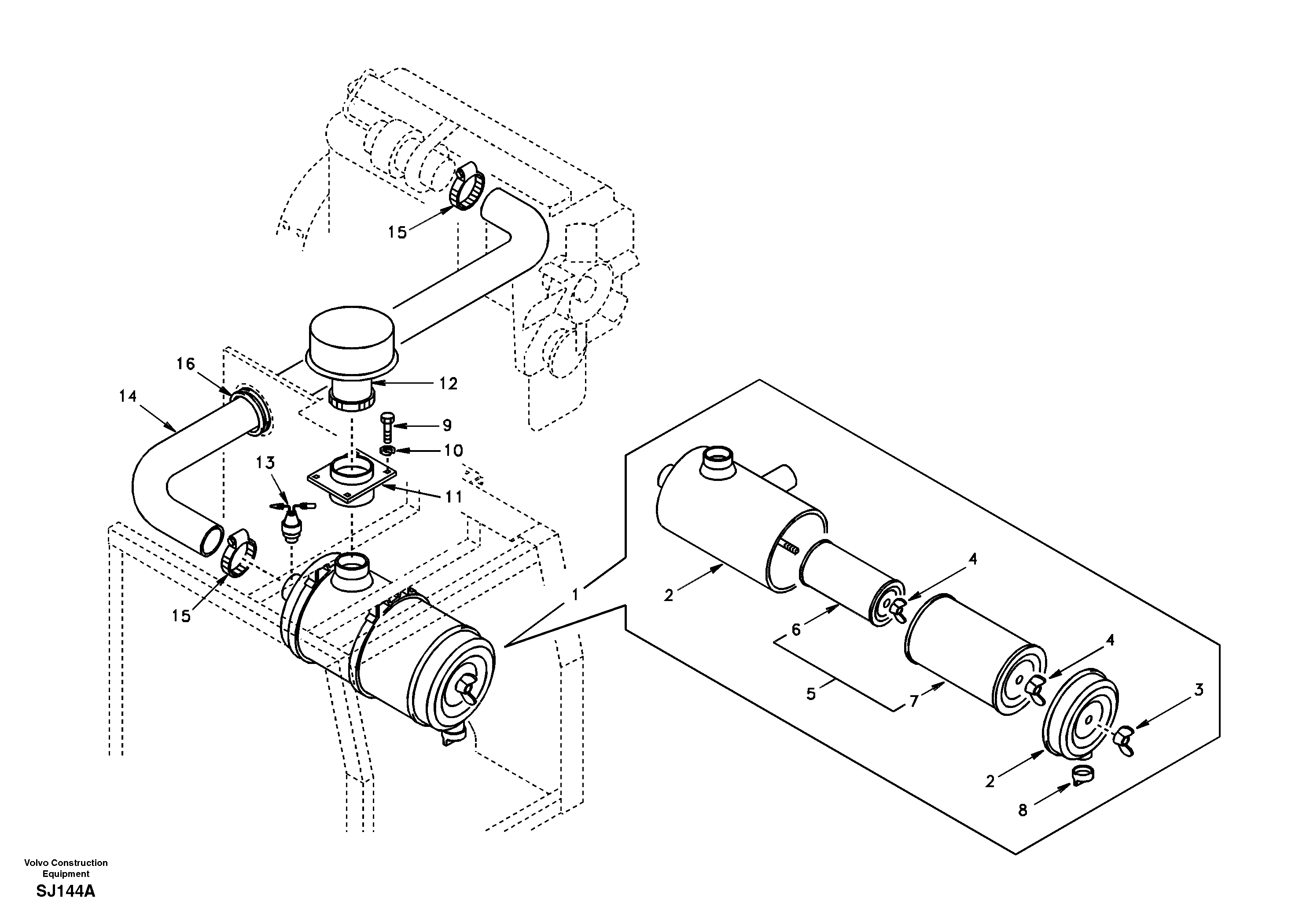 Inlet system, pre-cleaner — volvo parts diagram