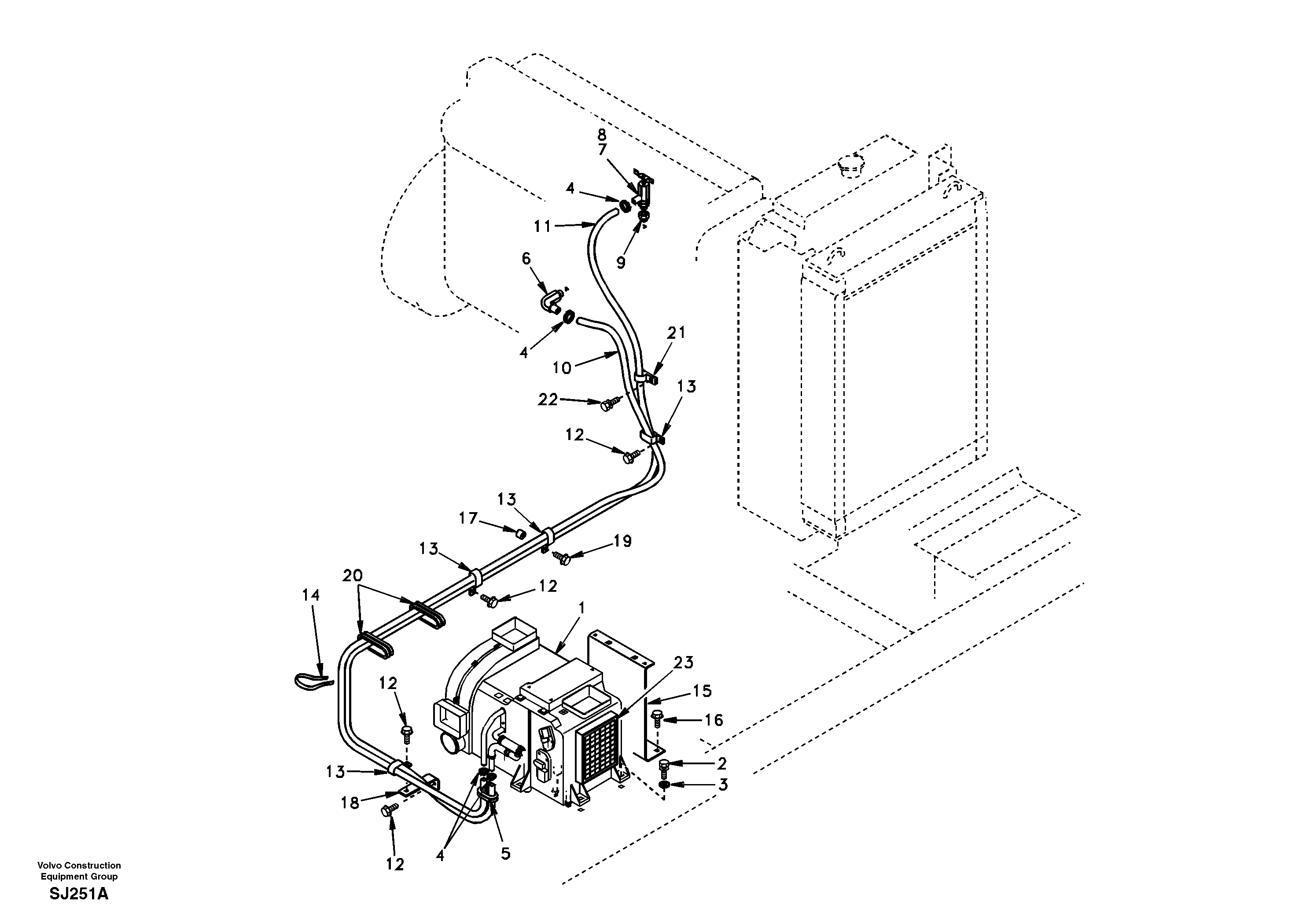Heating line — volvo parts diagram
