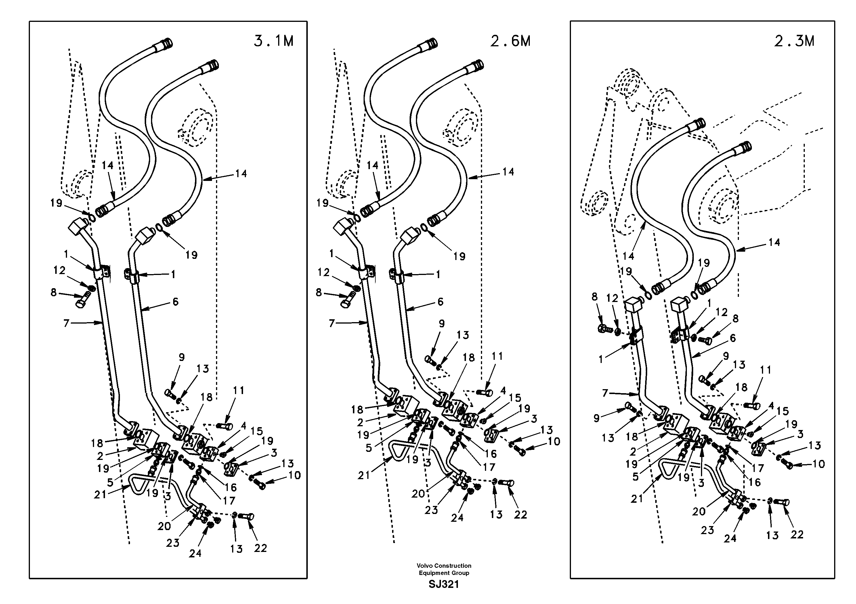 Working hydraulic, hammer and shear for dipper arm — volvo parts diagram
