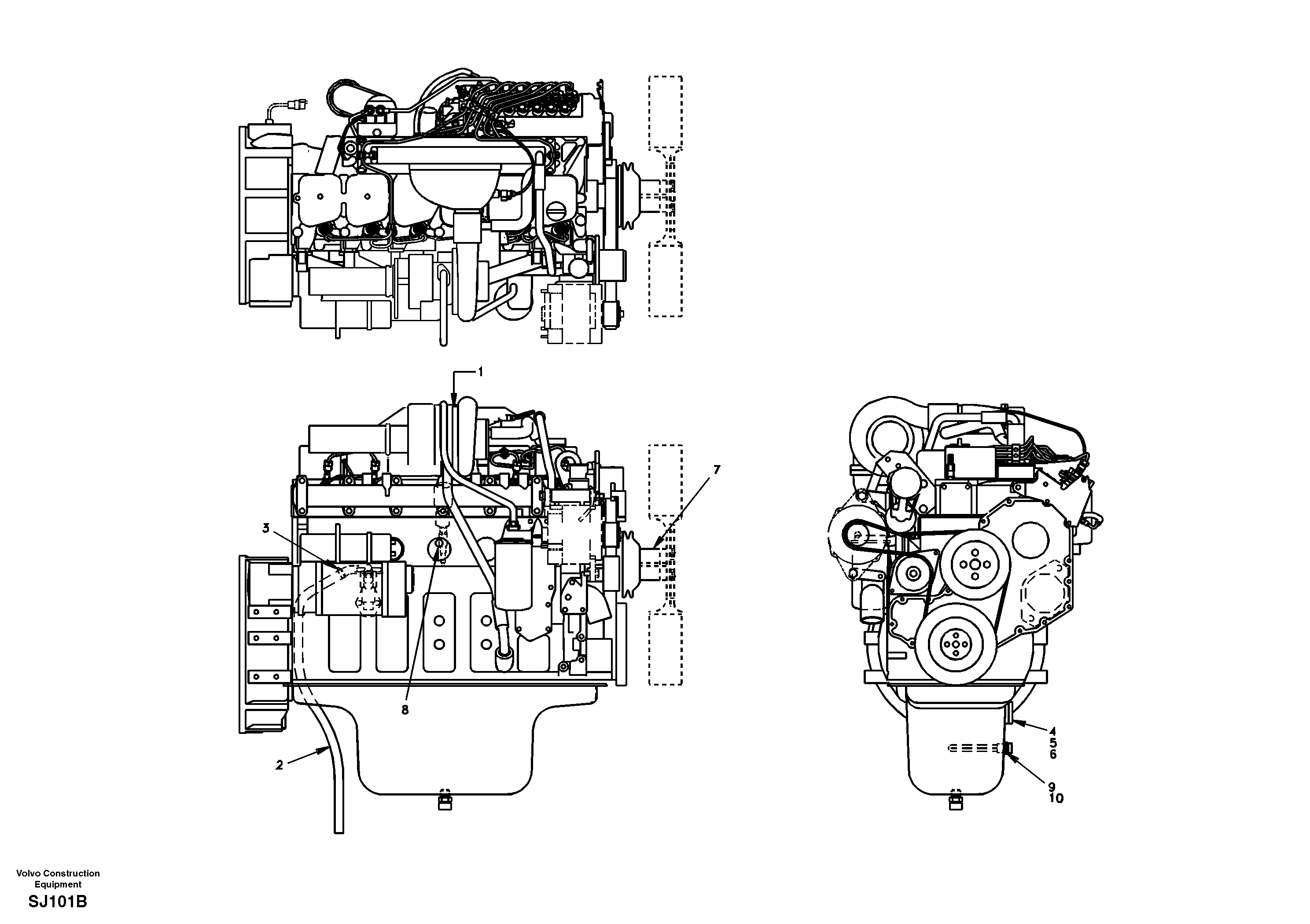 Engine  EK04B002 USA/EUROPE, STD — volvo parts diagram