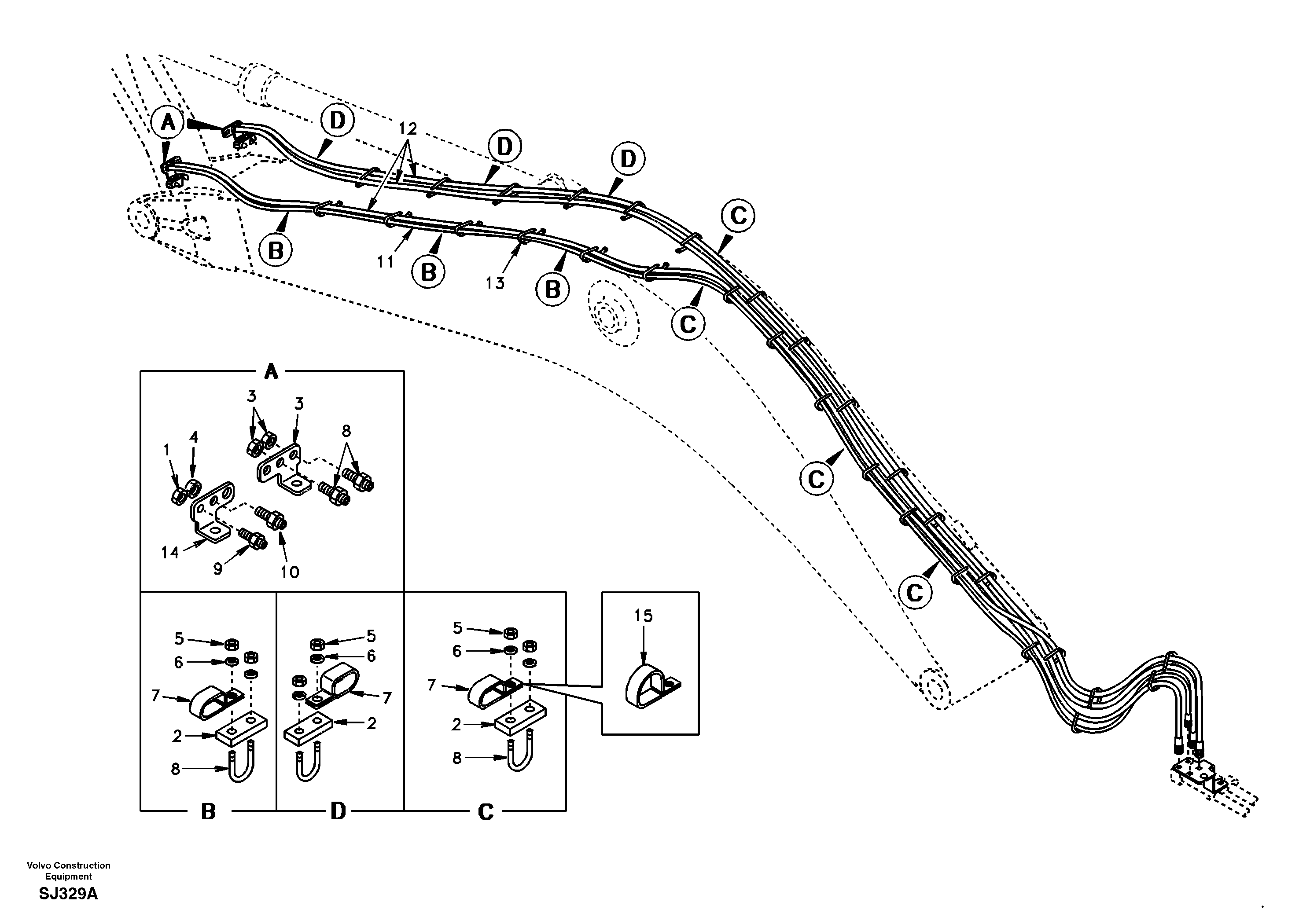 Quickfit and rotator hydraulic boom — volvo parts diagram
