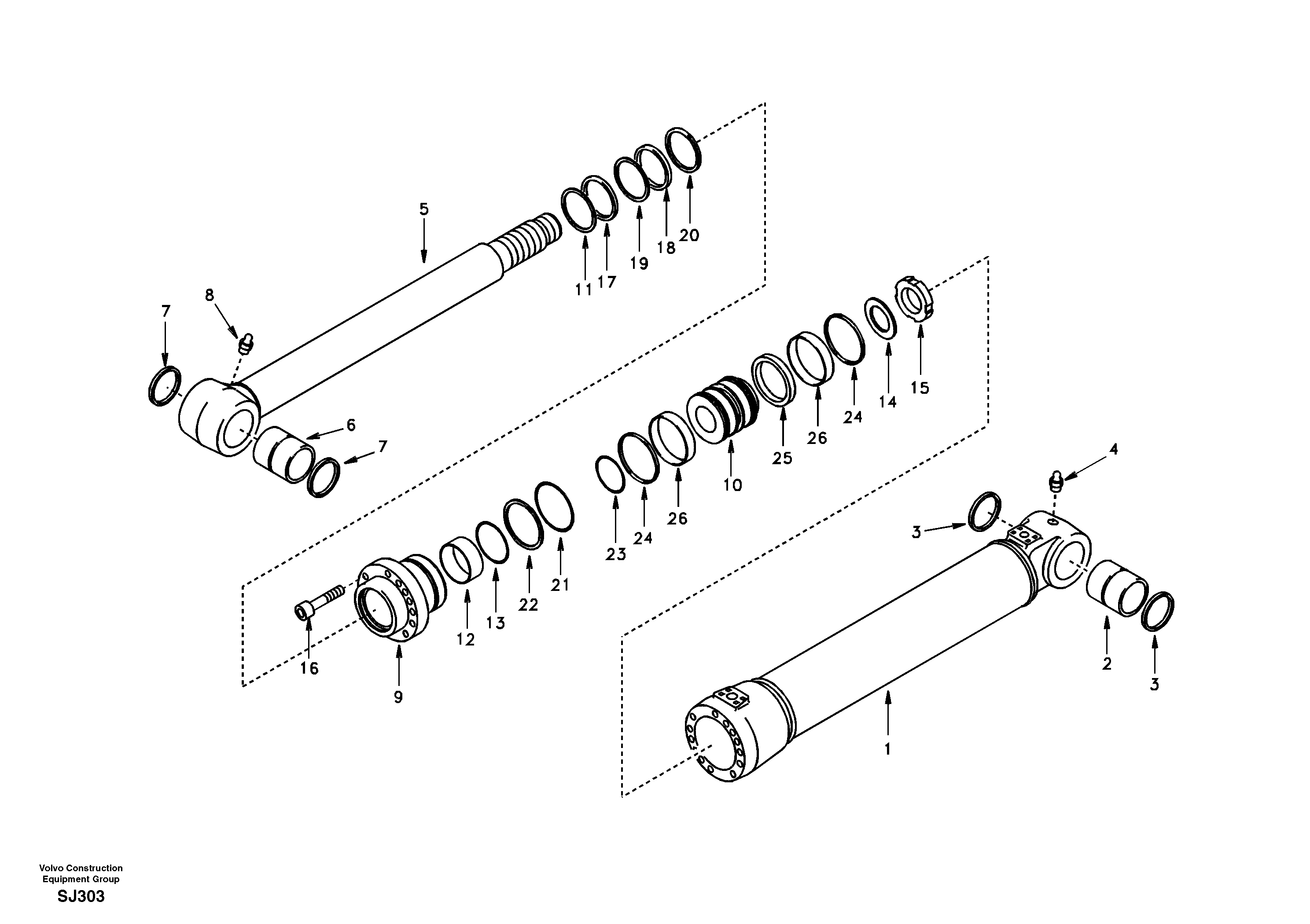 Stabiliser cylinder  EK13C002 EUROPE,STD — volvo parts diagram