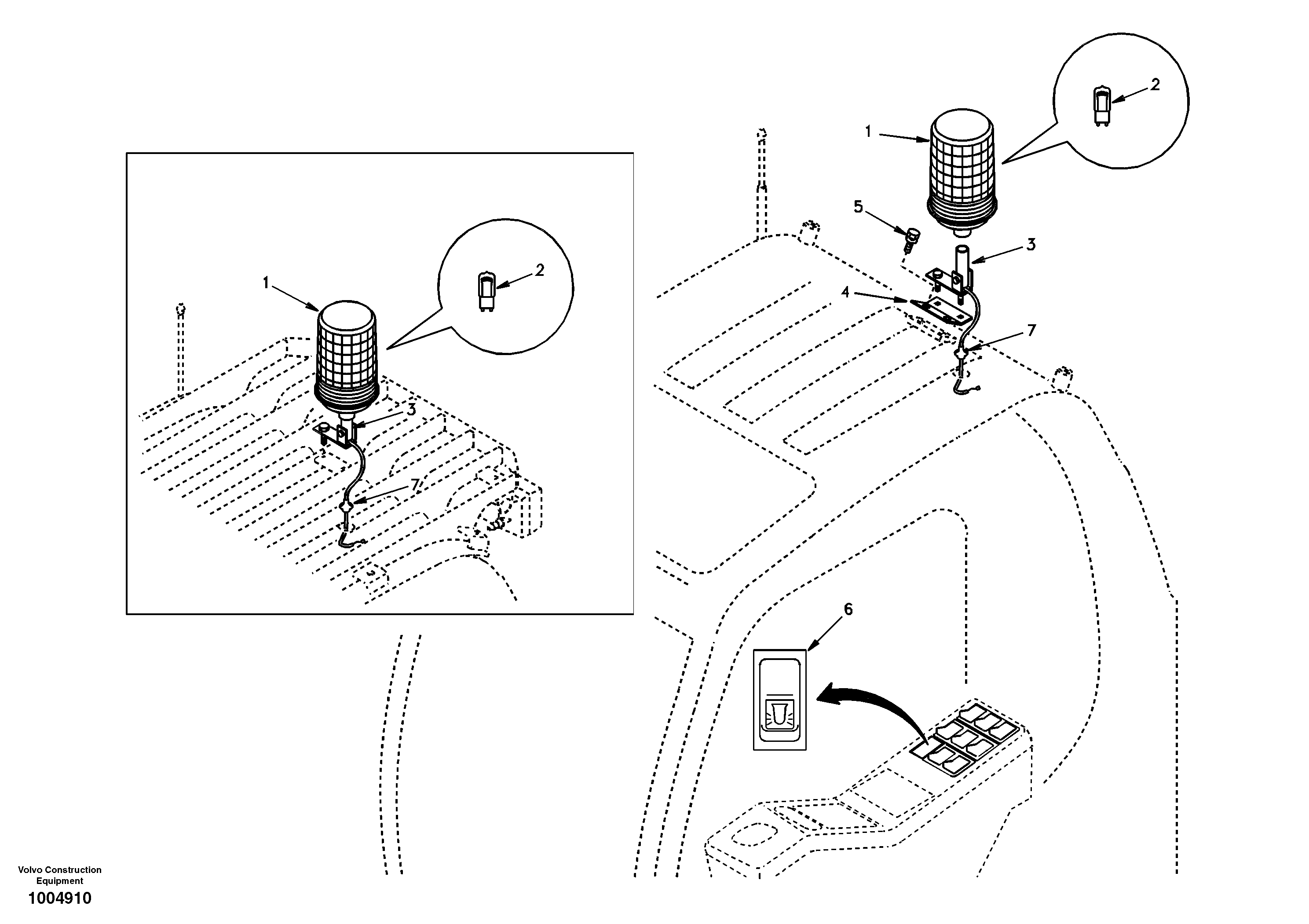 Rotating beacon  EK05C001 EUROPE,STD — volvo parts diagram