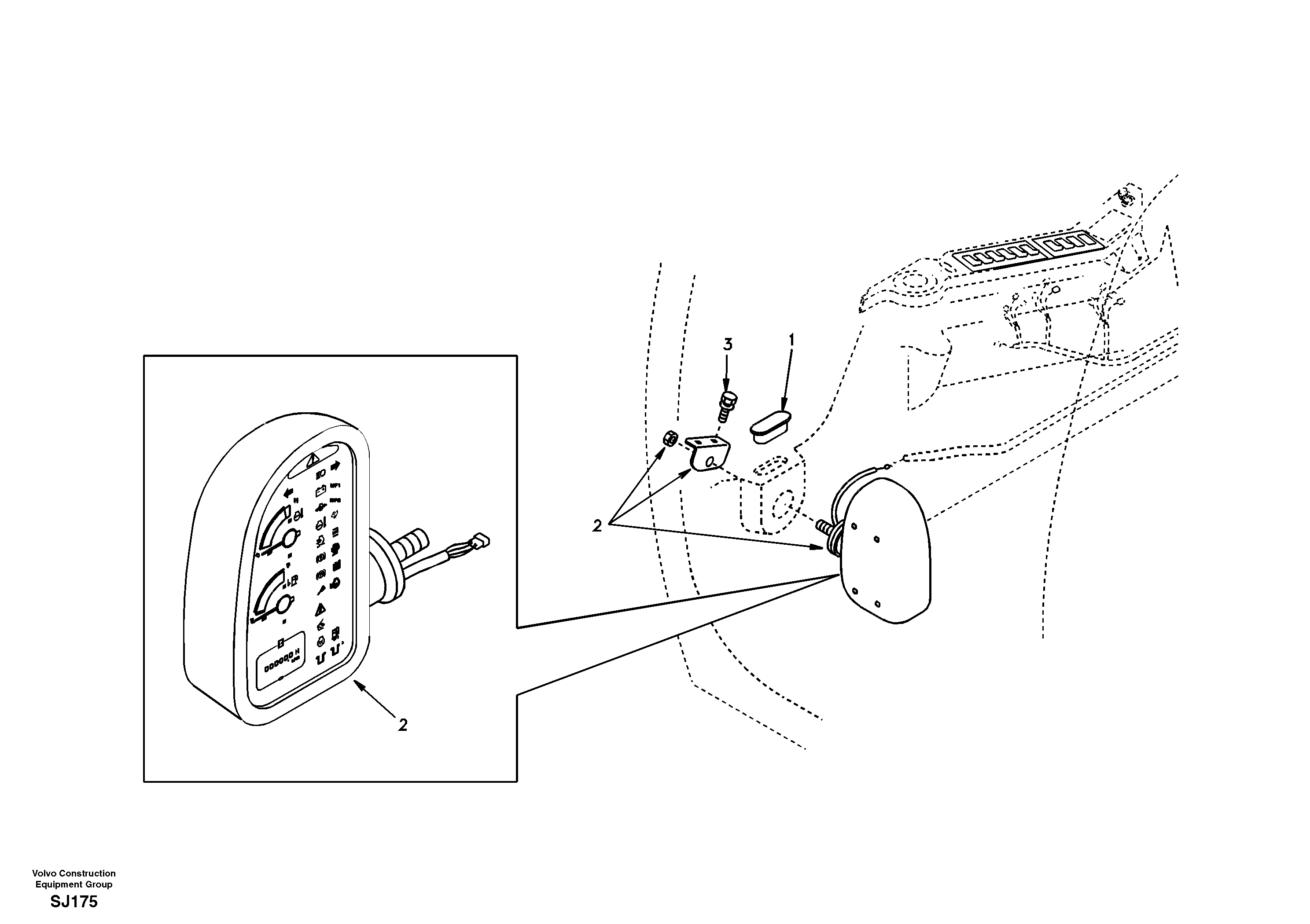 Instrument panel, warning unit and information unit — volvo parts diagram